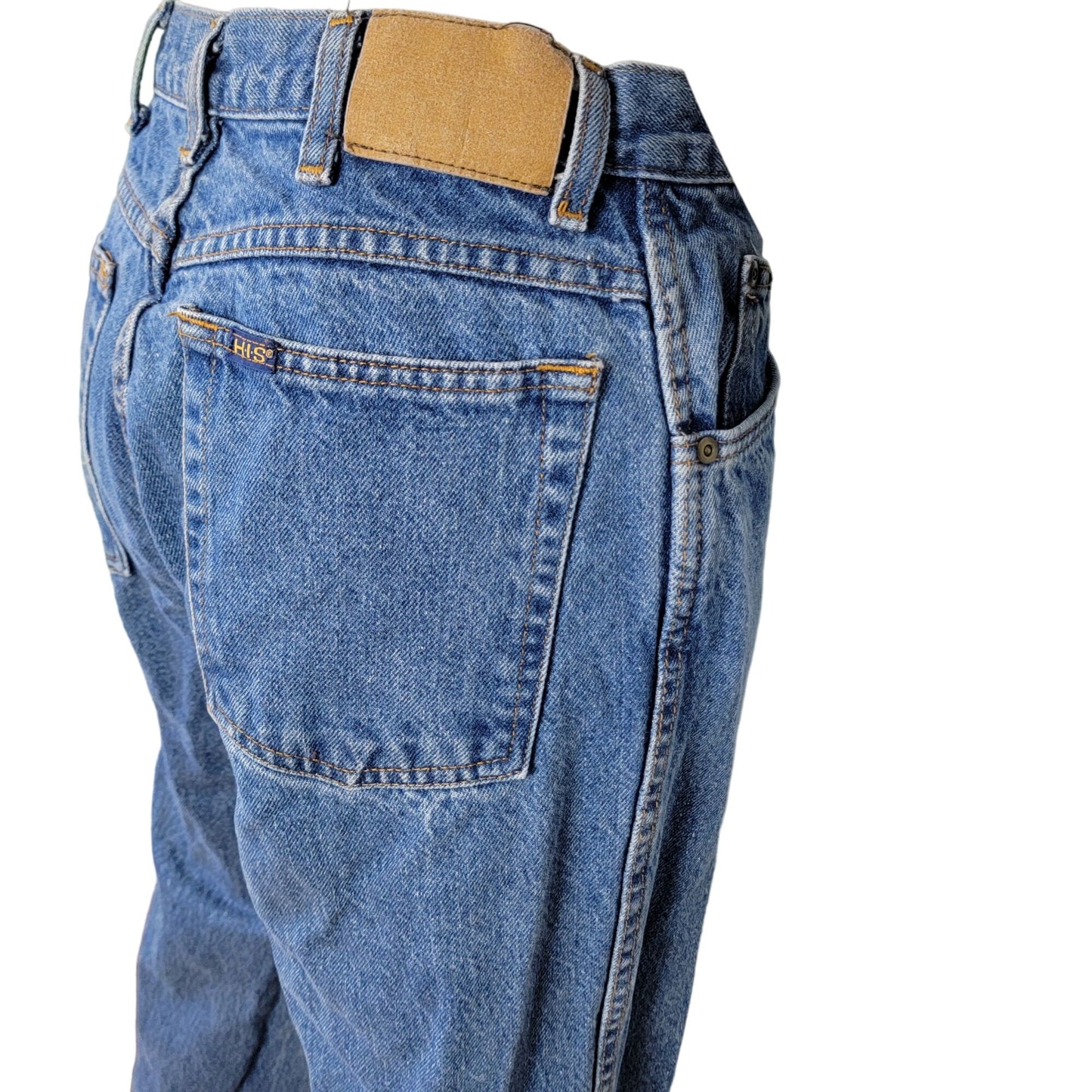 HIS Blue Jeans Women 32 x 30 Vintage 90s Relaxed Straight Leg Denim High Rise 10