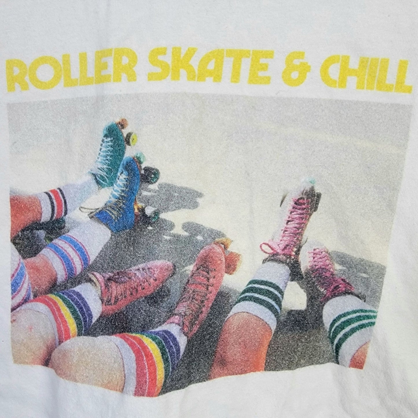 Forever 21 x Moxi Skates Collab Crop Shirt Women Large Ringer