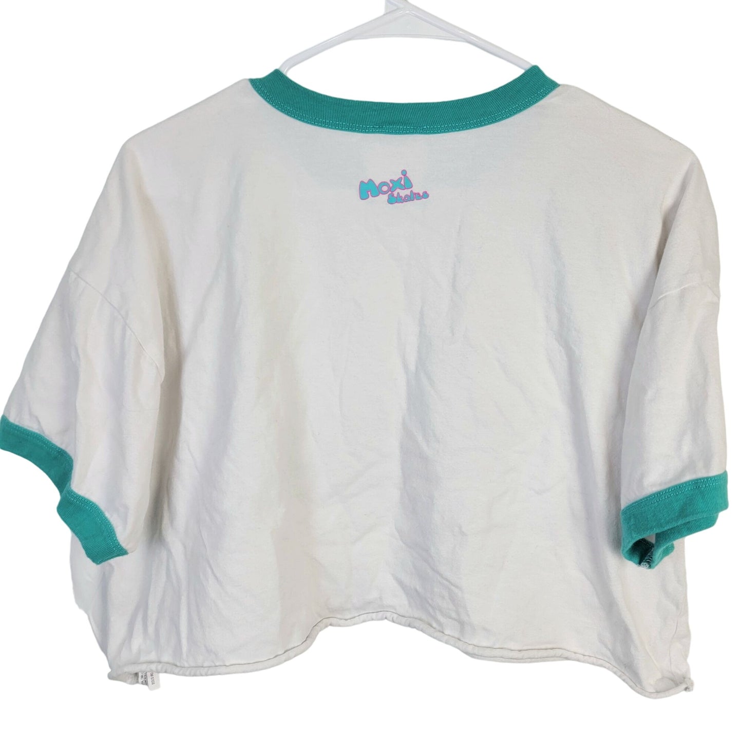 Forever 21 x Moxi Skates Collab Crop Shirt Women Large Ringer