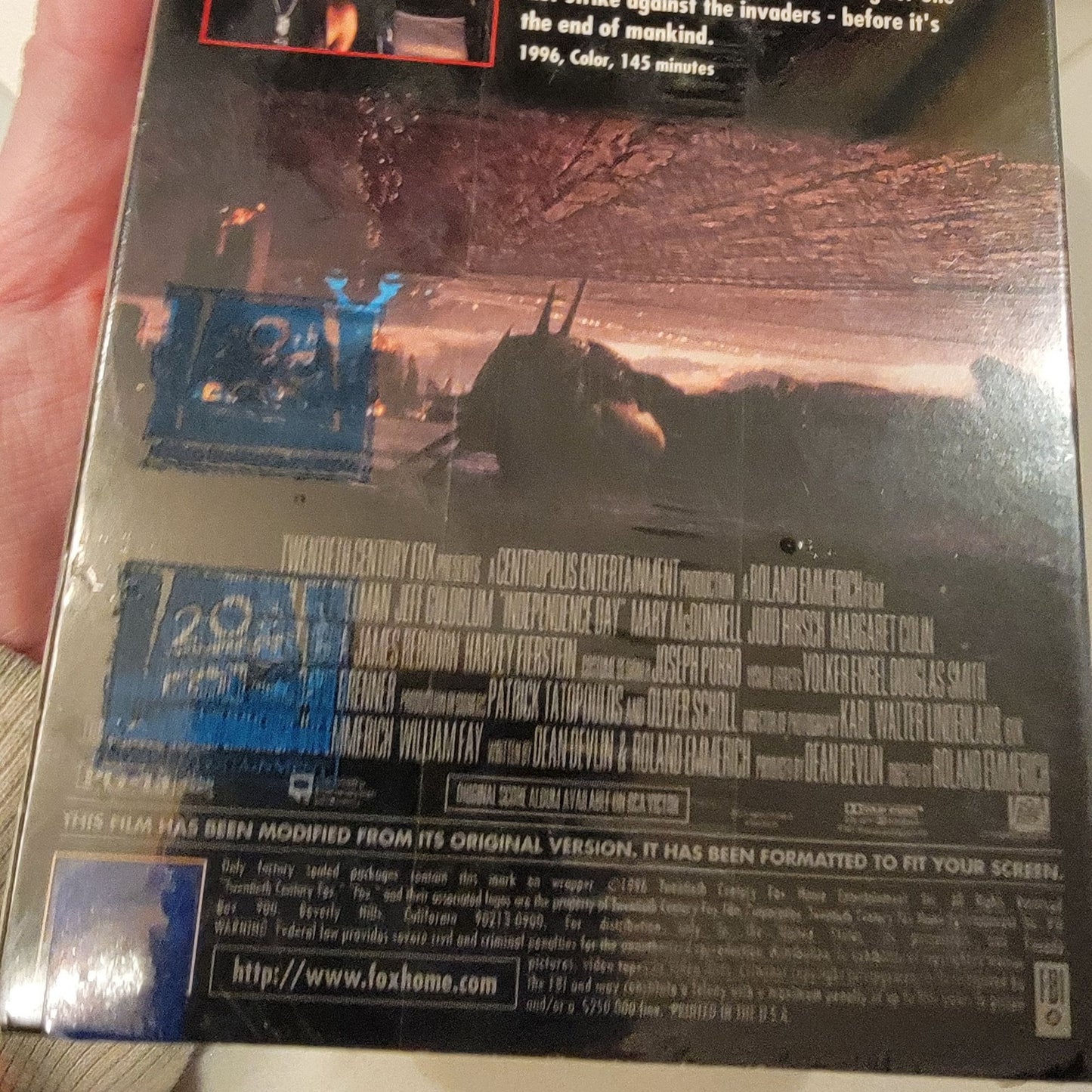 Vintage 90s Independence Day VHS Movie Tape New Sealed Media Will Smith Action