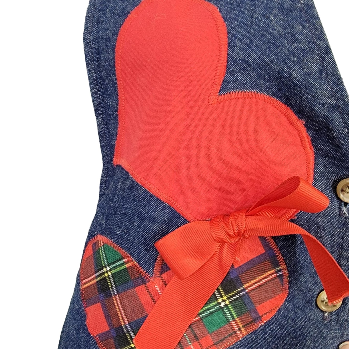 Vintage 90s Denim Maxi Dress Women Medium Scottie Dog Embroidered Teacher