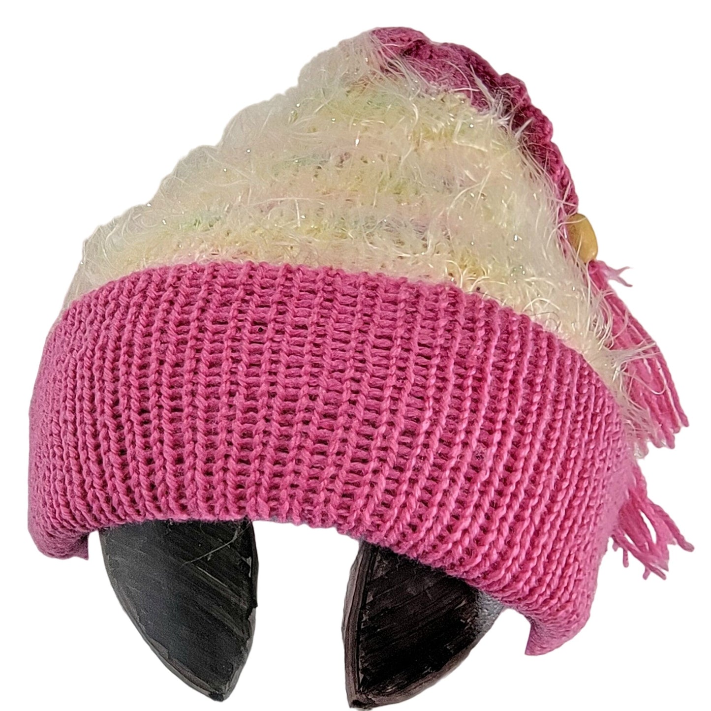 Colorful Pastel Metallic Beanie Cap Women One Size Fringe Crochet Butterfly Hat