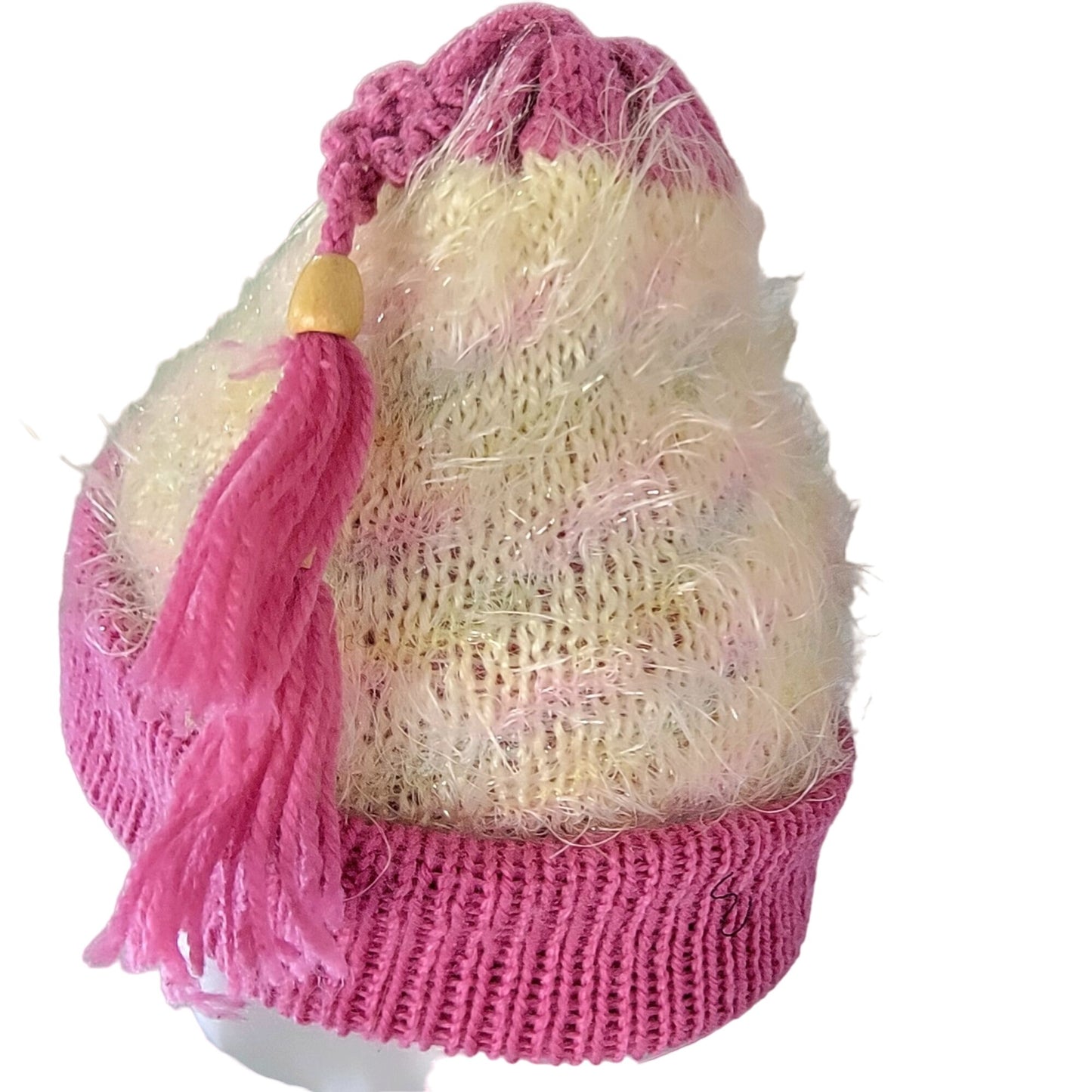 Colorful Pastel Metallic Beanie Cap Women One Size Fringe Crochet Butterfly Hat