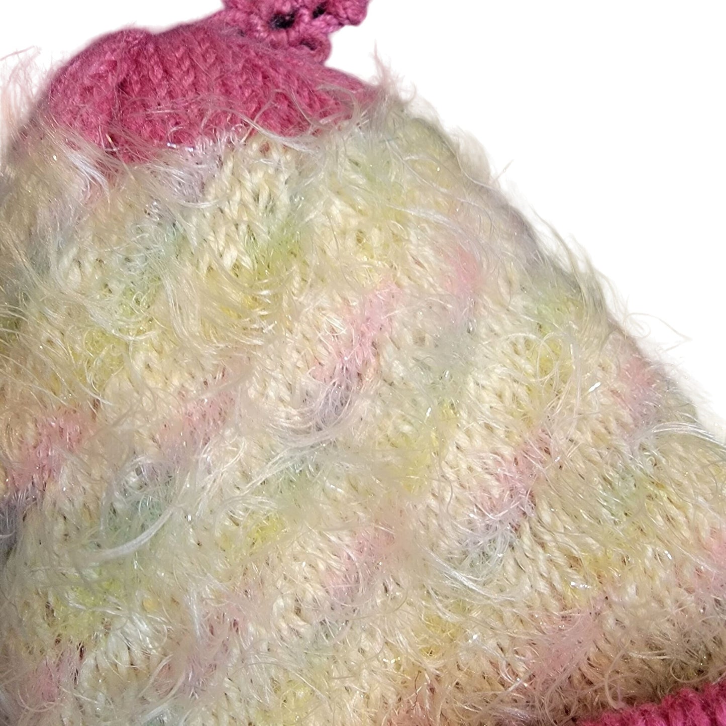 Colorful Pastel Metallic Beanie Cap Women One Size Fringe Crochet Butterfly Hat