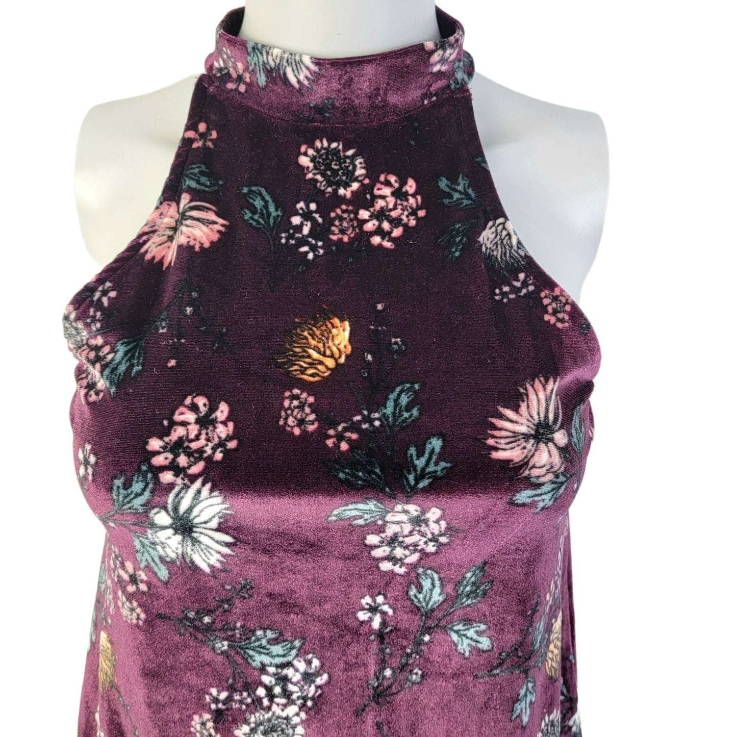Wallflower Vintage 90s Floral Velvet Tank Women Small Shirt