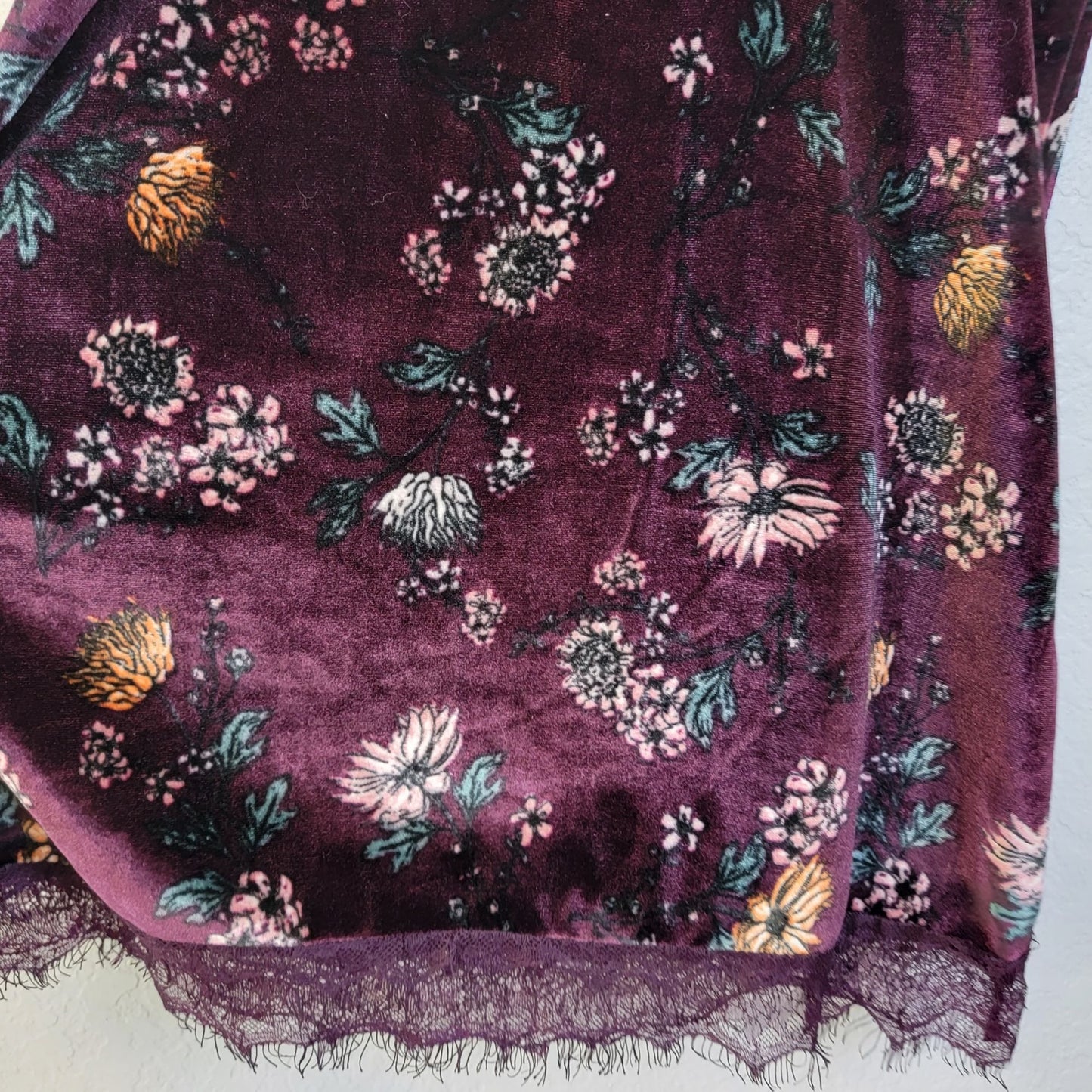 Wallflower Vintage 90s Floral Velvet Tank Women Small Shirt