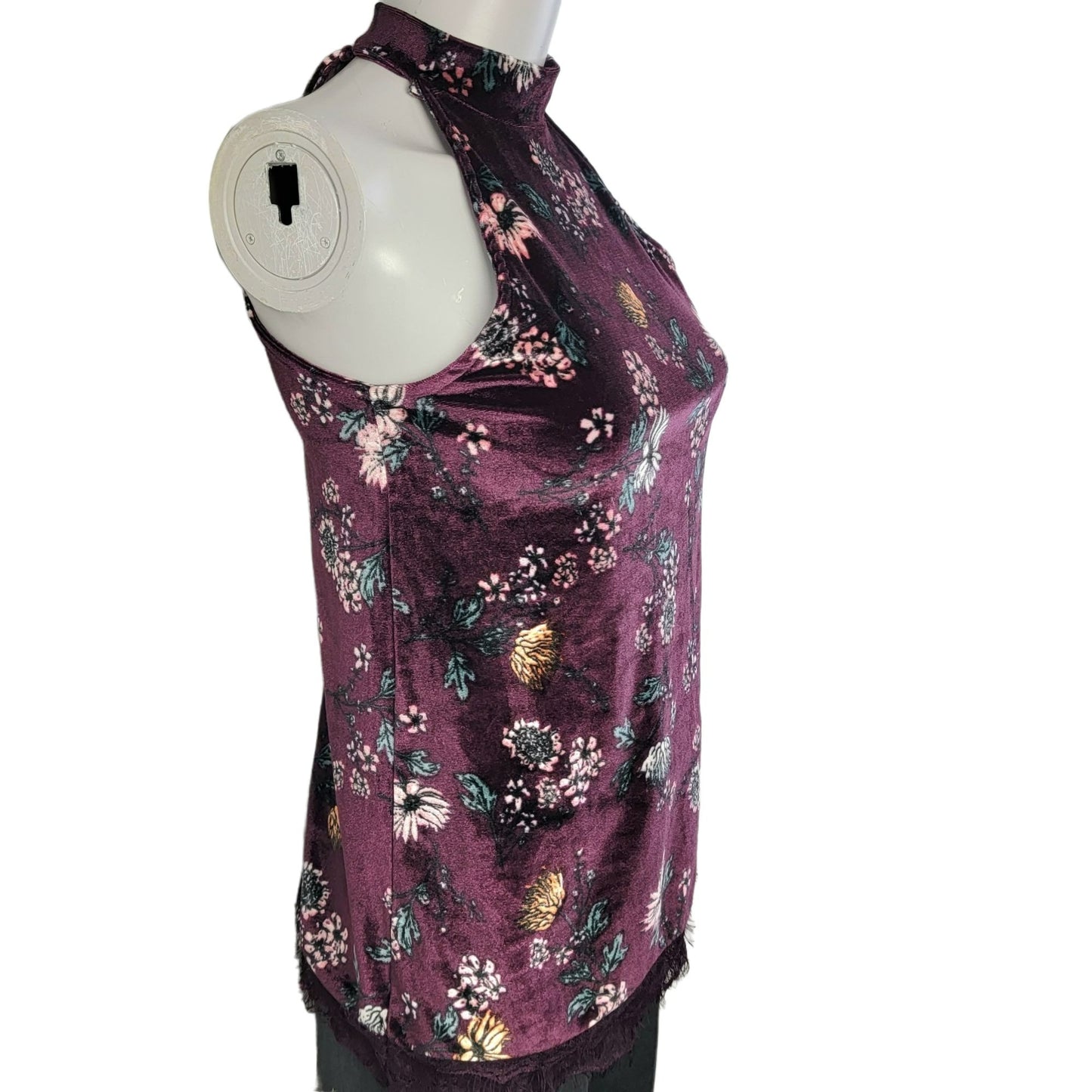 Wallflower Vintage 90s Floral Velvet Tank Women Small Shirt