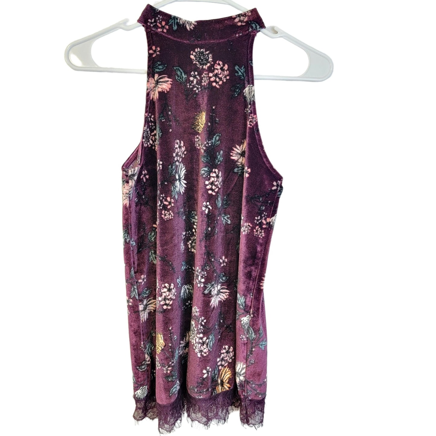 Wallflower Vintage 90s Floral Velvet Tank Women Small Shirt
