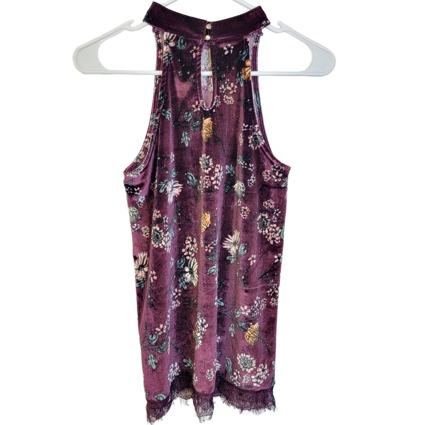 Wallflower Vintage 90s Floral Velvet Tank Women Small Shirt