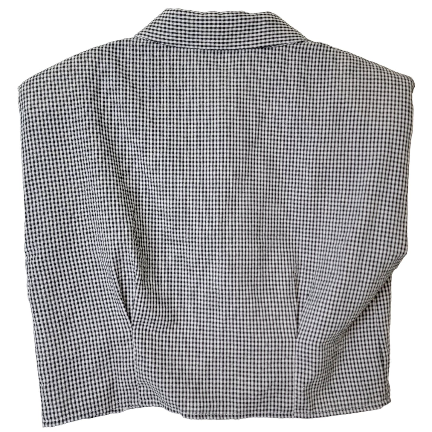 Vintage Y2K Gingham Shirt Women Large Black White