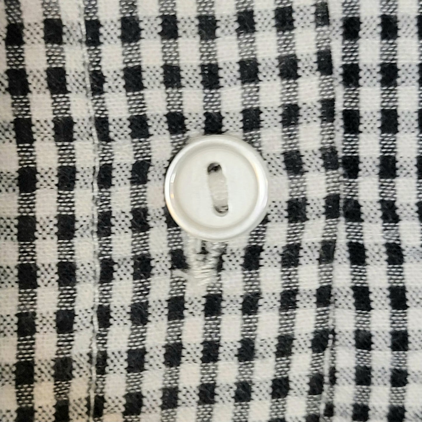 Vintage Y2K Gingham Shirt Women Large Black White