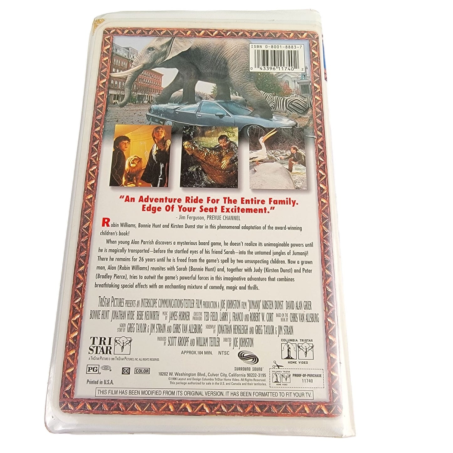 Jumanji Vintage 90s VHS Movie Tape Plastic Clamshell Case