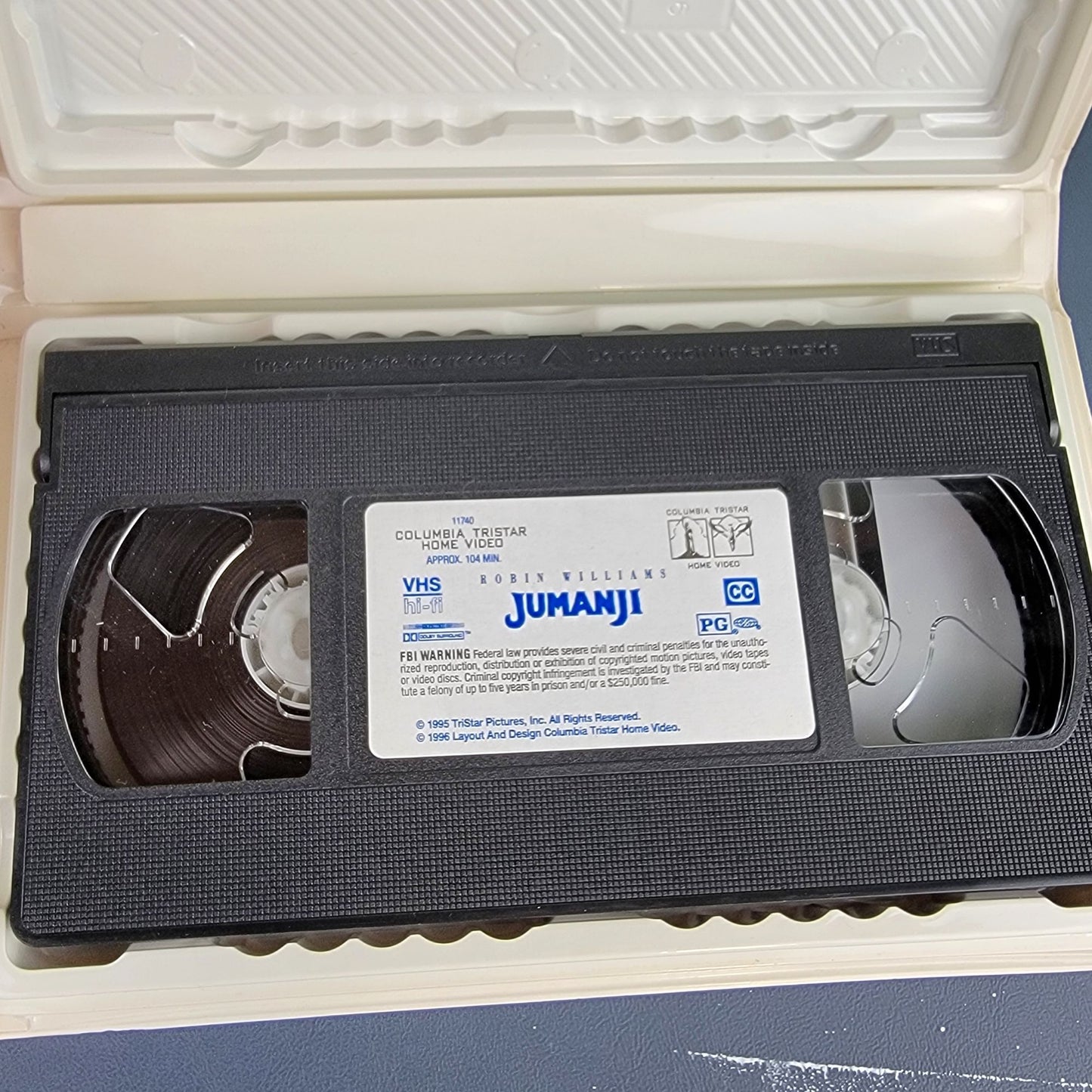 Jumanji Vintage 90s VHS Movie Tape Plastic Clamshell Case