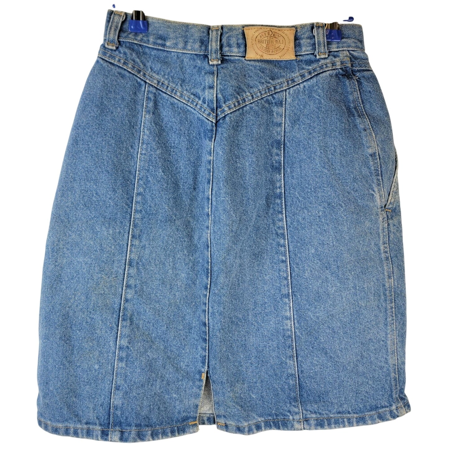 Vintage 80s Denim Mini Skirt Women Small 4 Light Wash Casual High Rise Blue Jean