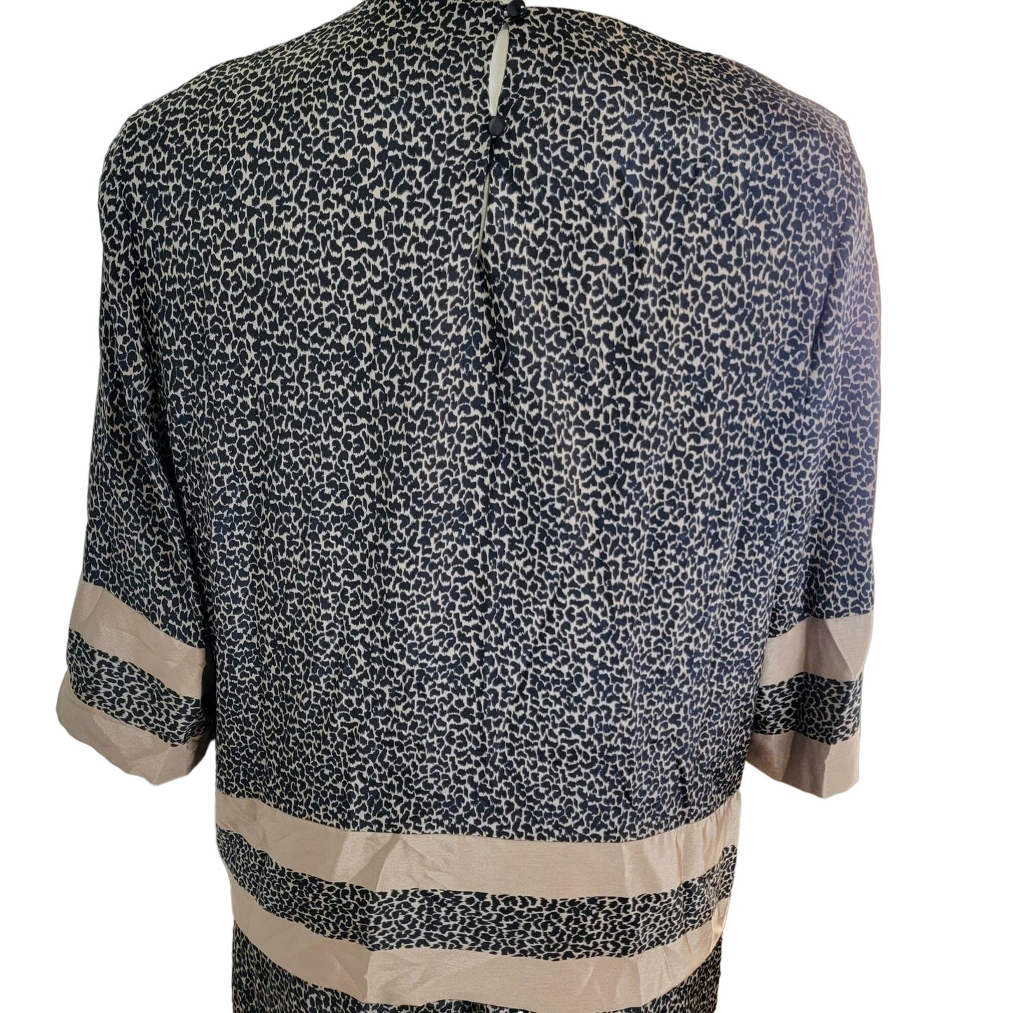 Vintage 70s Animal Print Set Women Plus 22 Black Gold Blouse Top Skirt