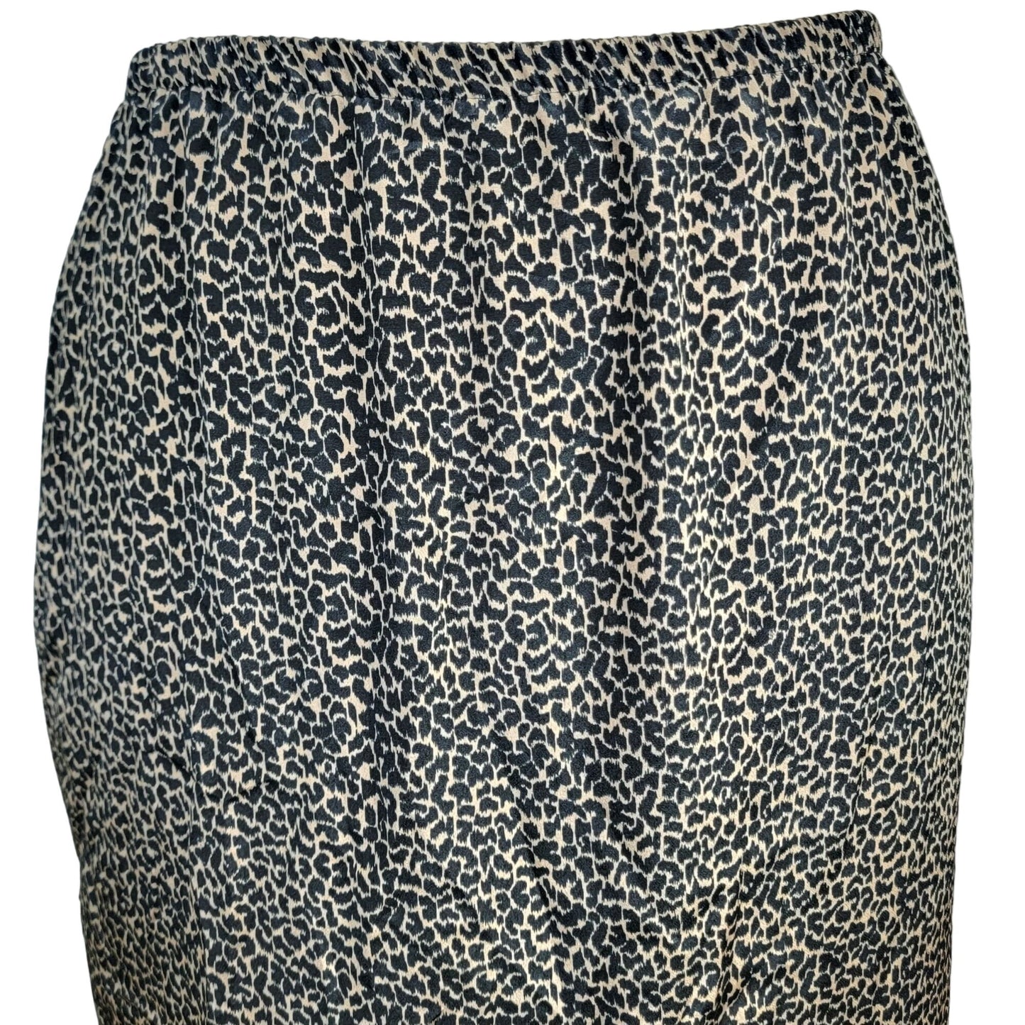 Vintage 70s Animal Print Set Women Plus 22 Black Gold Blouse Top Skirt