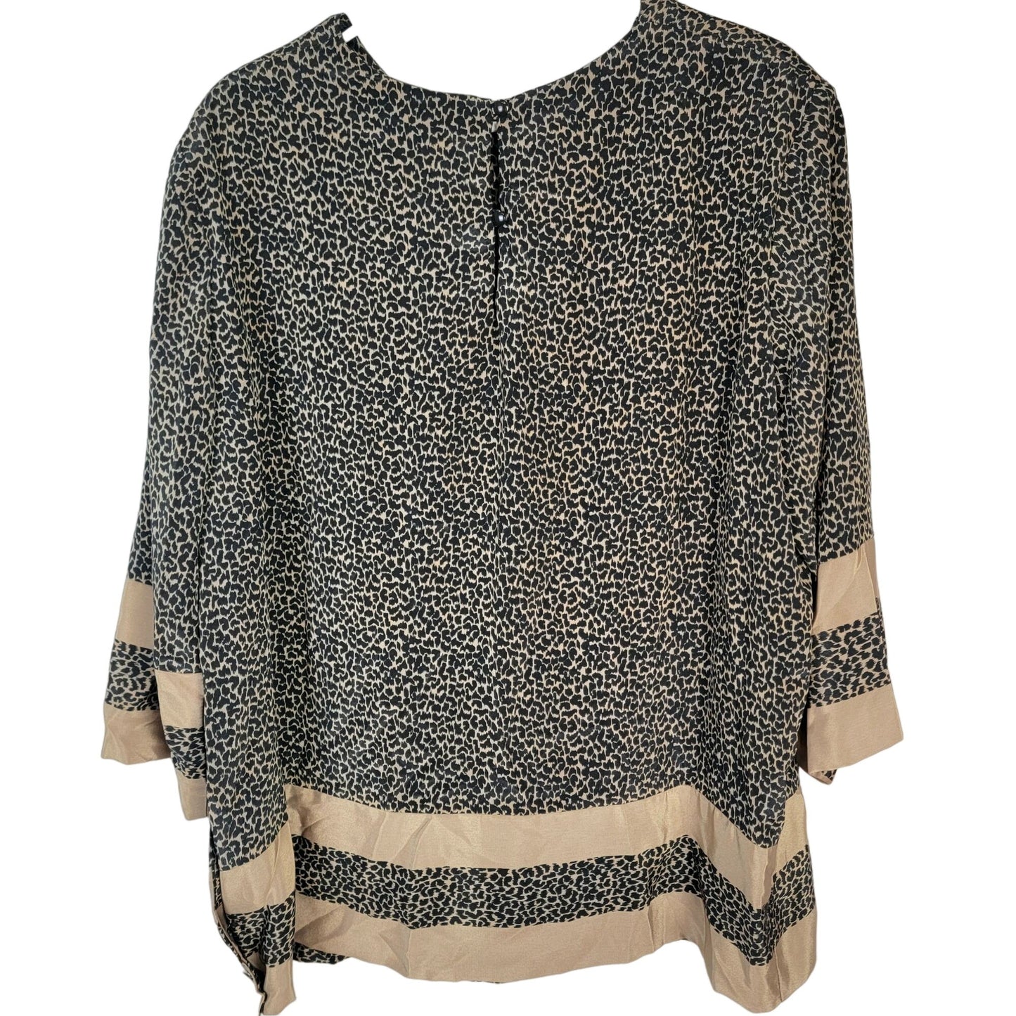 Vintage 70s Animal Print Set Women Plus 22 Black Gold Blouse Top Skirt