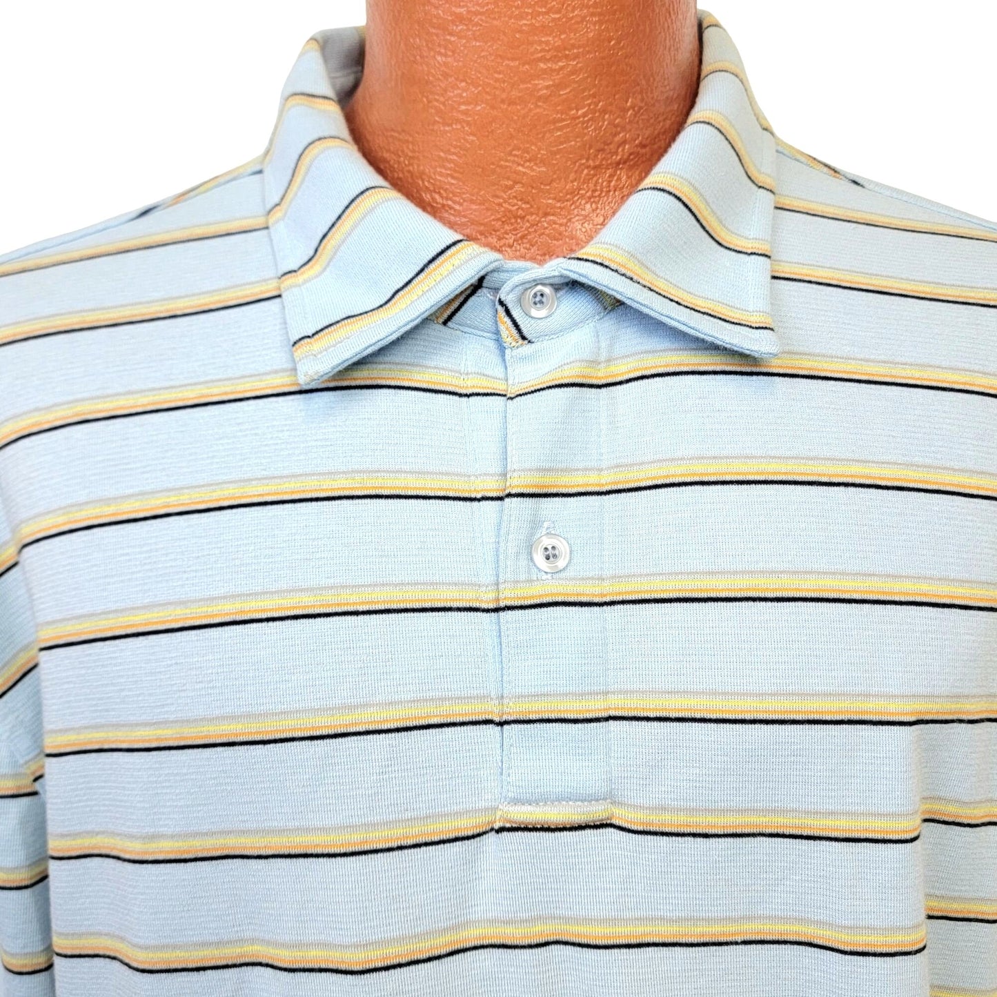 Vintage 90s Reversible Stripe Polo Shirt Men XL Button Top Preppy Formal Spring