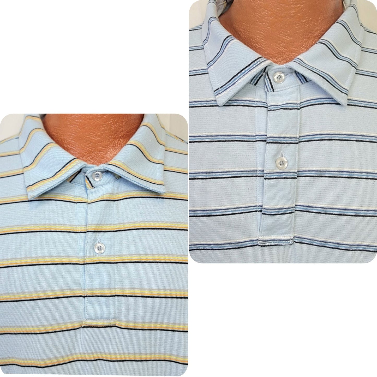Vintage 90s Reversible Stripe Polo Shirt Men XL Button Top Preppy Formal Spring