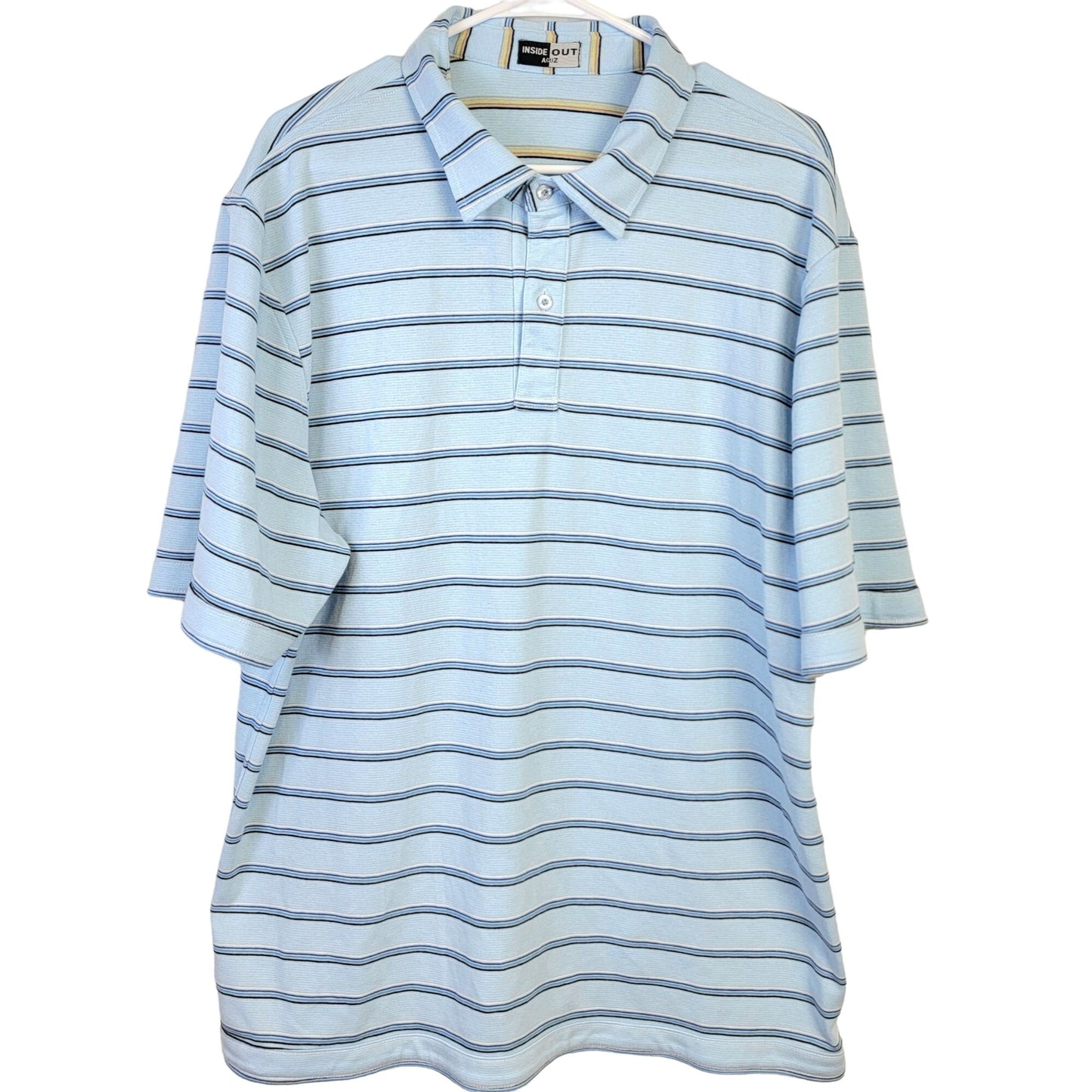 Vintage 90s Reversible Stripe Polo Shirt Men XL Button Top Preppy Formal Spring