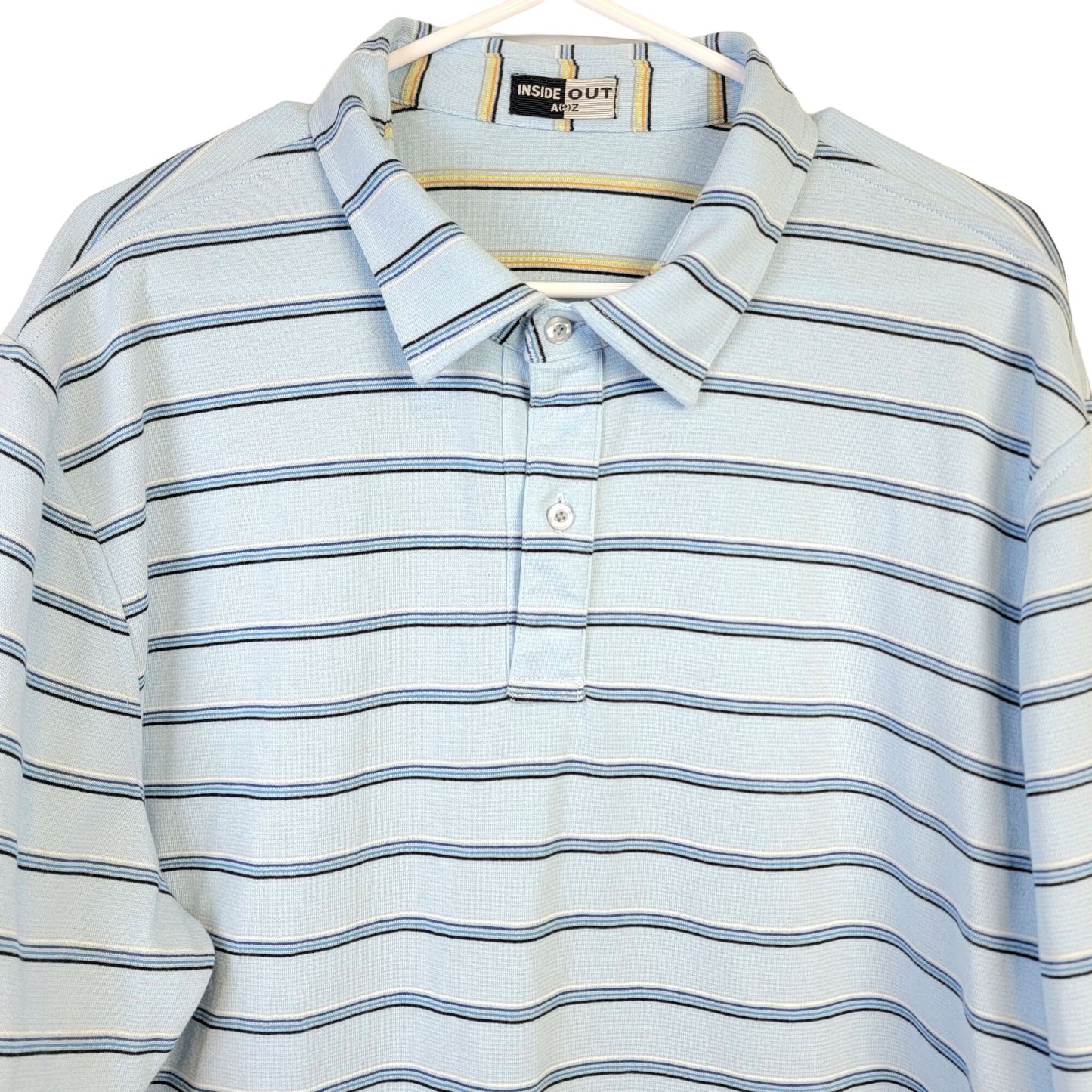 Vintage 90s Reversible Stripe Polo Shirt Men XL Button Top Preppy Formal Spring