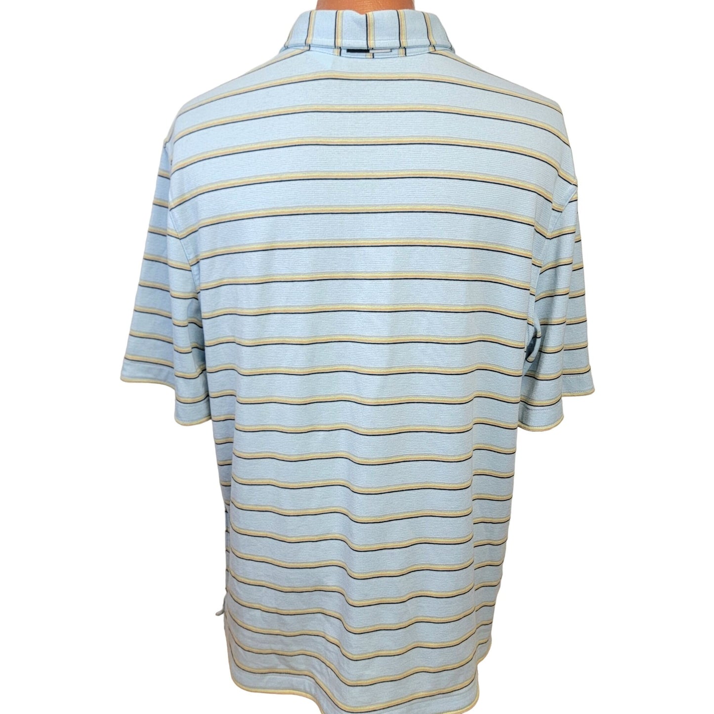 Vintage 90s Reversible Stripe Polo Shirt Men XL Button Top Preppy Formal Spring