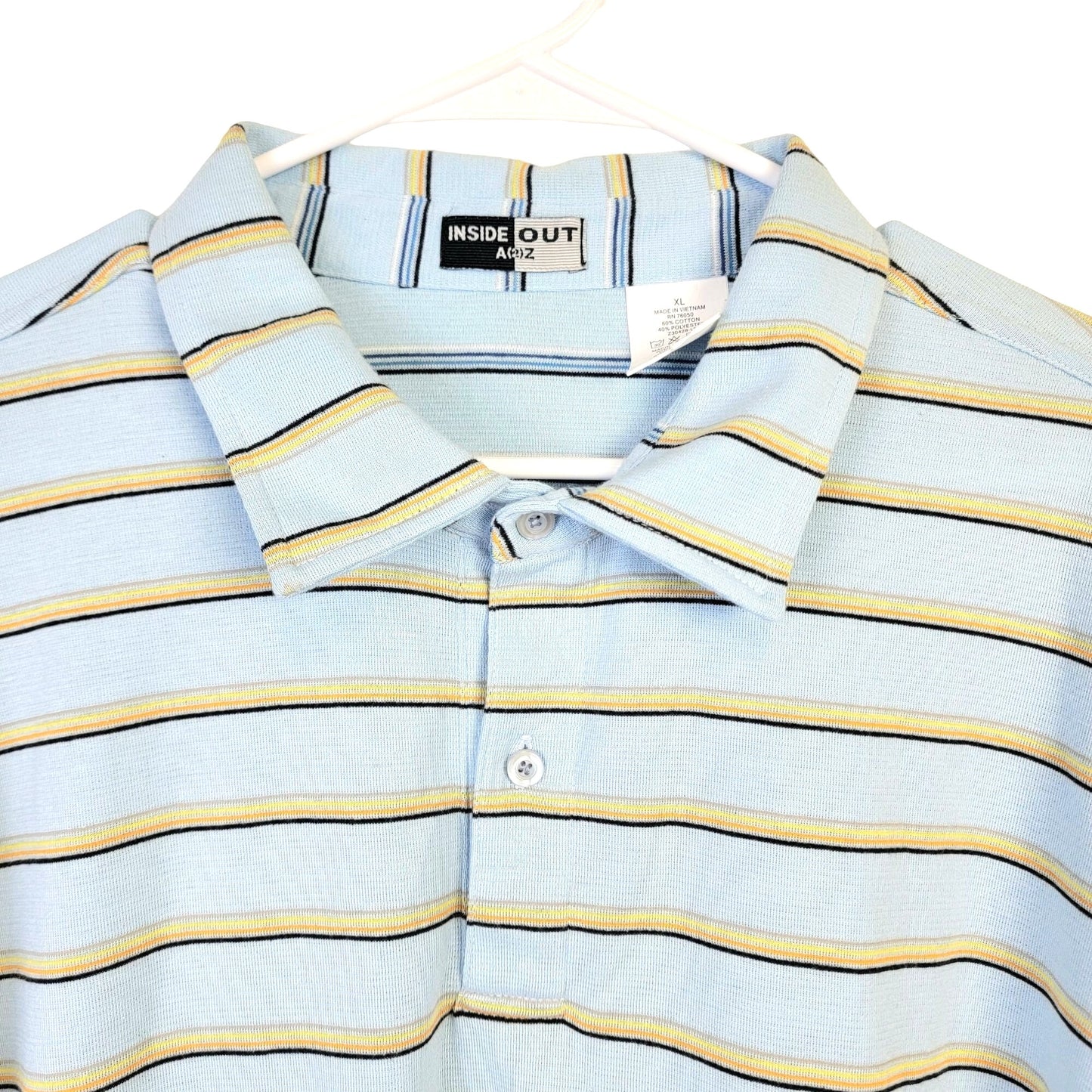 Vintage 90s Reversible Stripe Polo Shirt Men XL Button Top Preppy Formal Spring