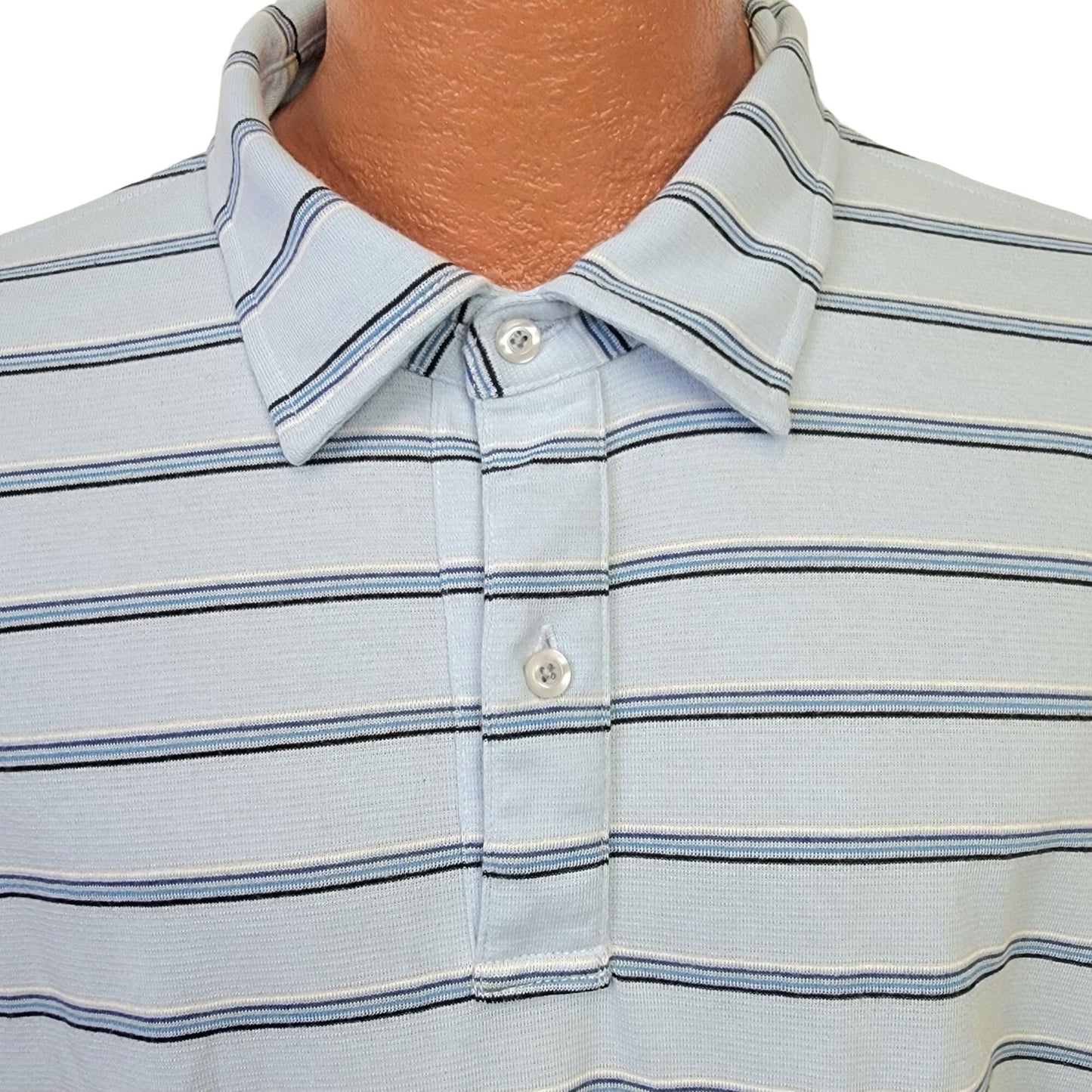 Vintage 90s Reversible Stripe Polo Shirt Men XL Button Top Preppy Formal Spring