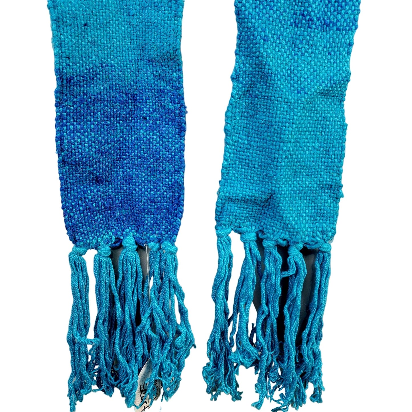Blue Ombre Knit Scarf Women Men Winter Accessories New Handmade