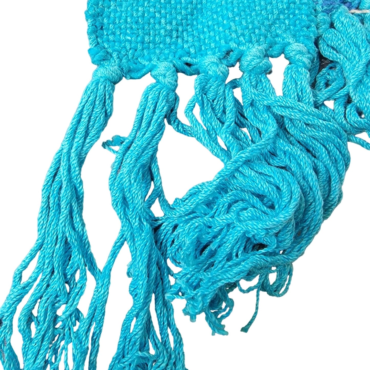 Blue Ombre Knit Scarf Women Men Winter Accessories New Handmade