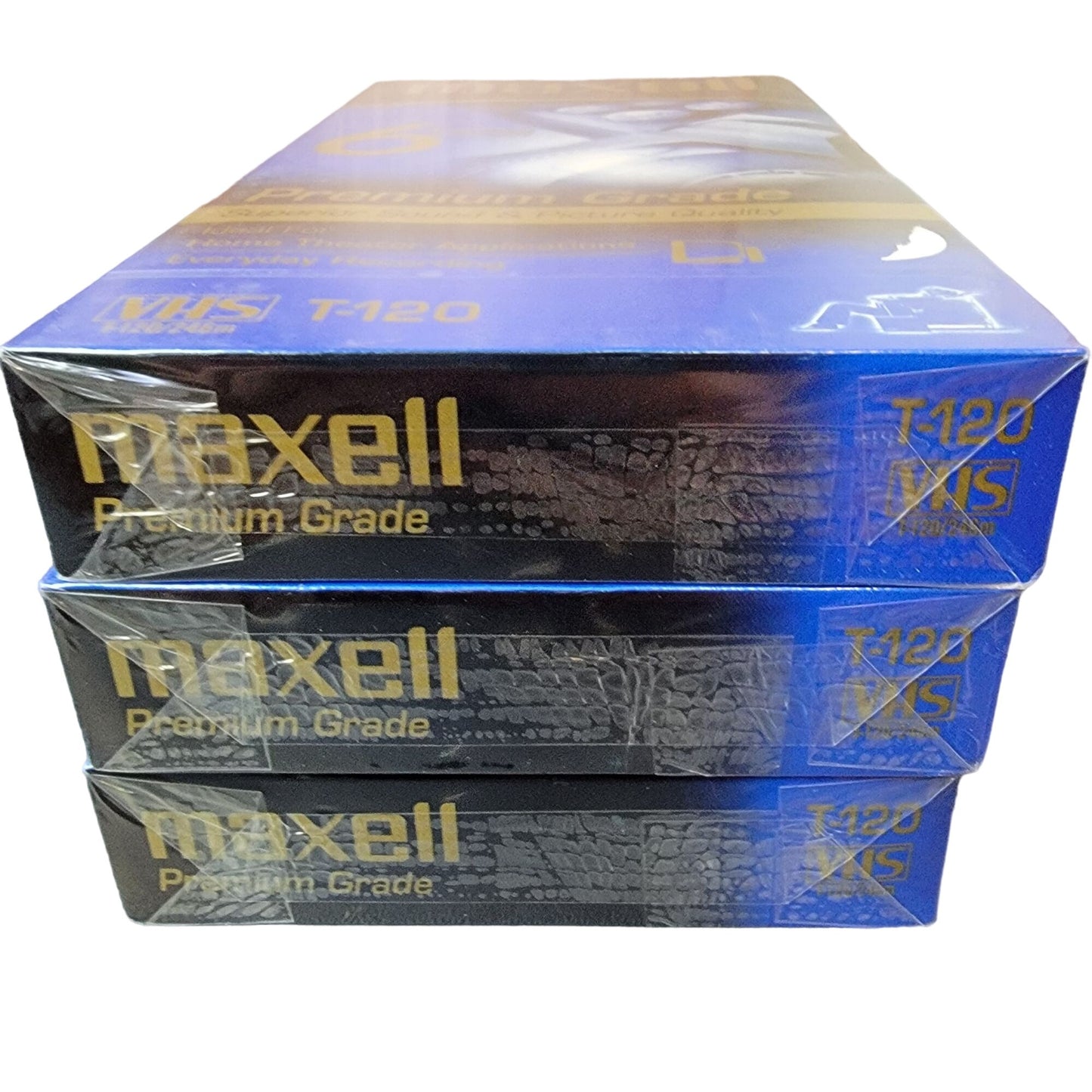 Maxell Vintage 90s Sealed Blank VHS Tape New Media Video Home Movie Lot of 3