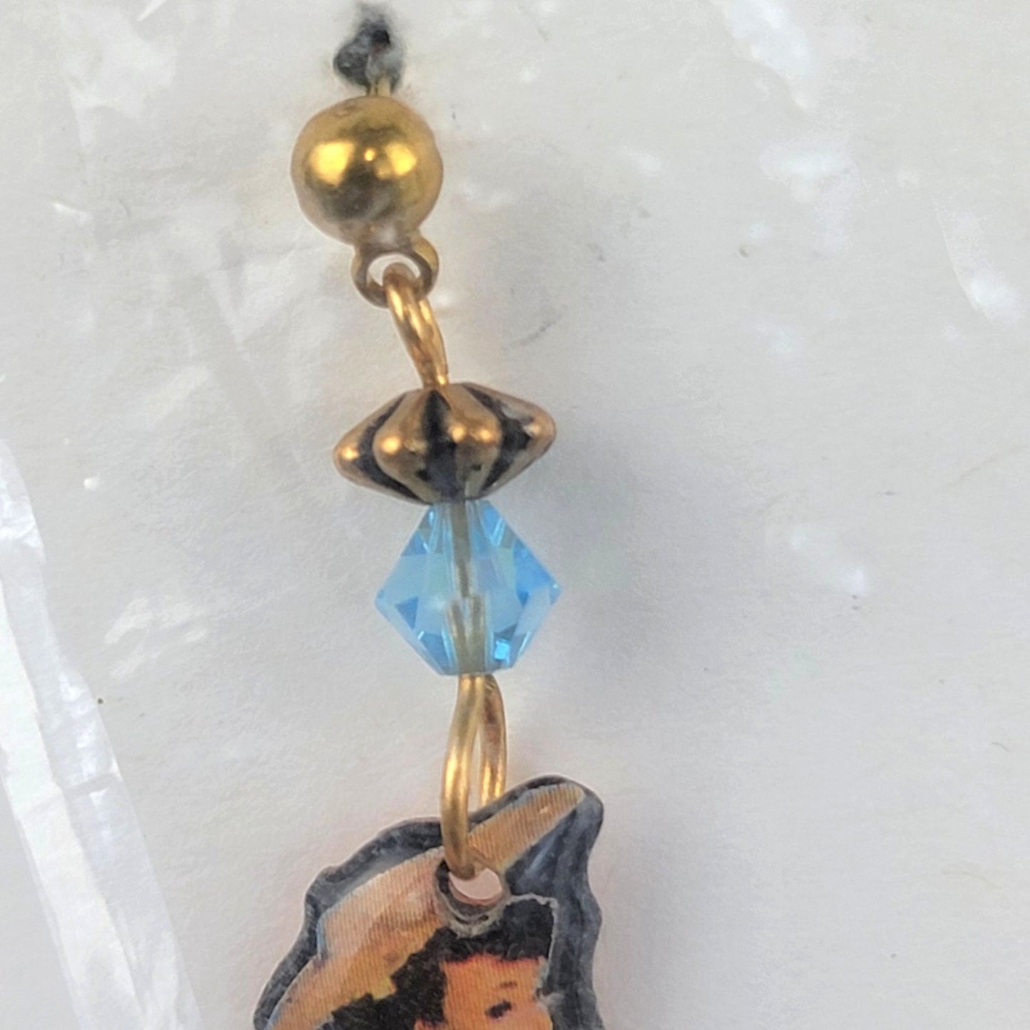 Vintage 90s Barbie Earrings Retro 50s Style Beads Post Back Rhinestone Jewelry