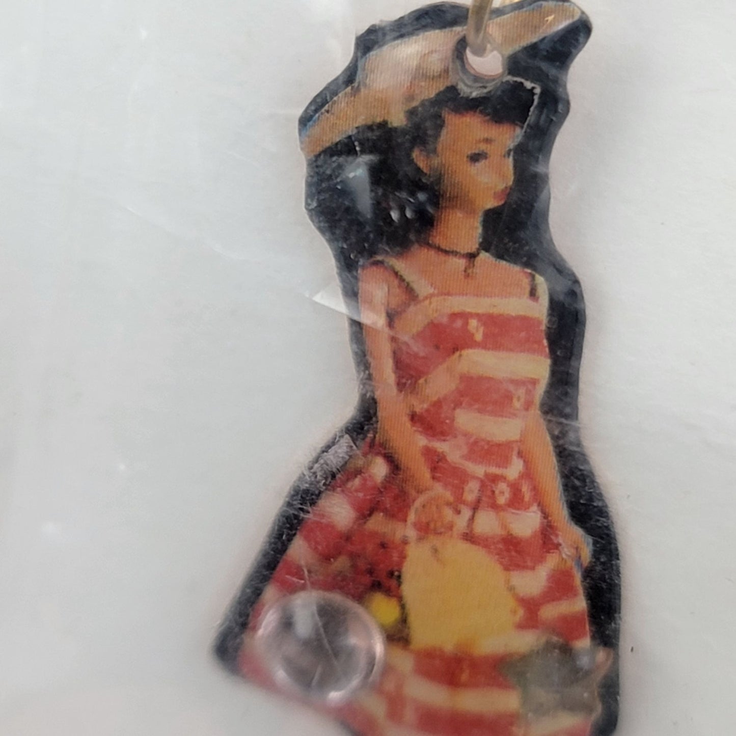 Vintage 90s Barbie Earrings Retro 50s Style Beads Post Back Rhinestone Jewelry