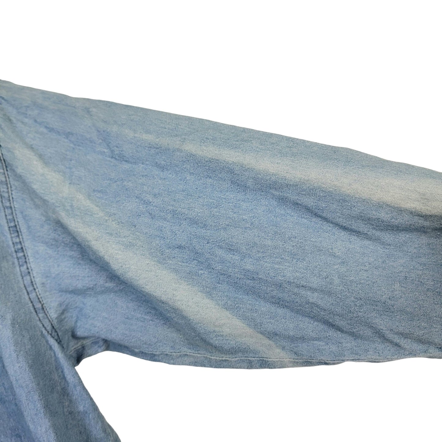 Vintage 90s Embroidered Denim Shirt Women Large