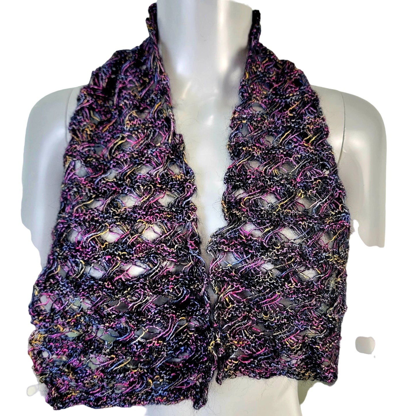 Scarf Lot Women Winter Accessories Handmade Sequin Crochet Knit Metallic Spring
