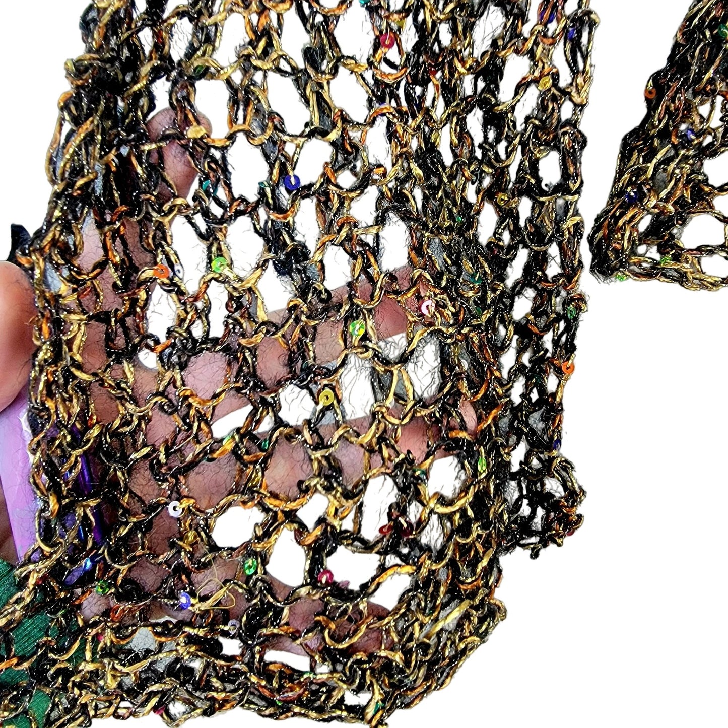 Scarf Lot Women Winter Accessories Handmade Sequin Crochet Knit Metallic Spring