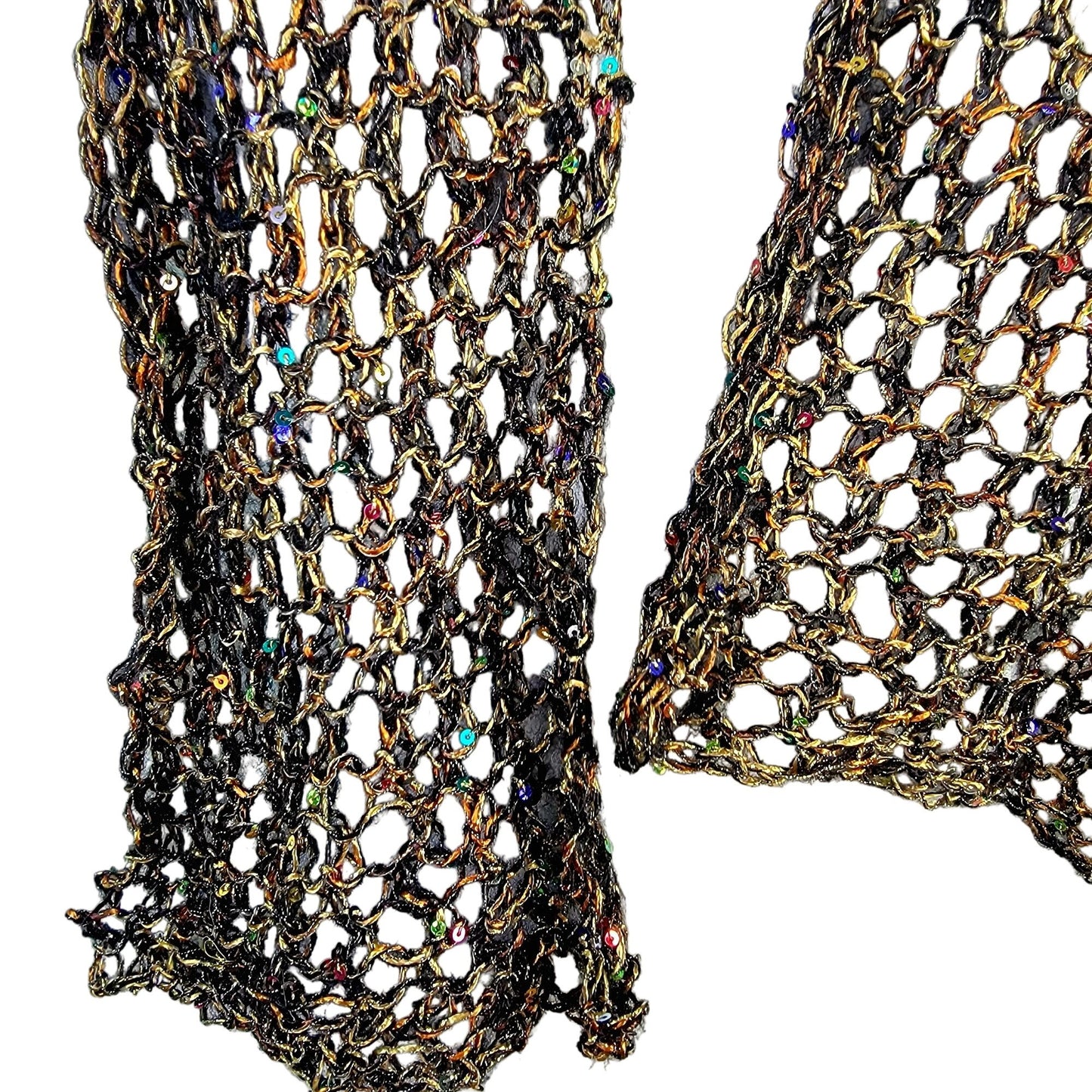 Scarf Lot Women Winter Accessories Handmade Sequin Crochet Knit Metallic Spring