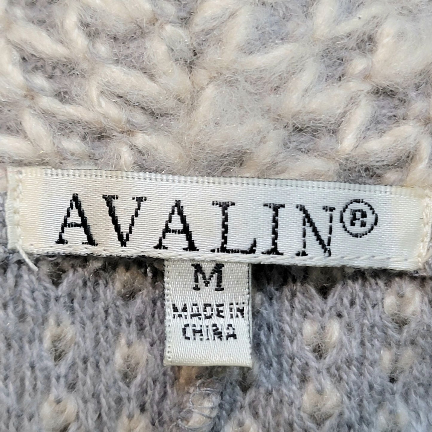 Avalin Knitwear Wool Sweater Swing Jacket Women Medium Gray