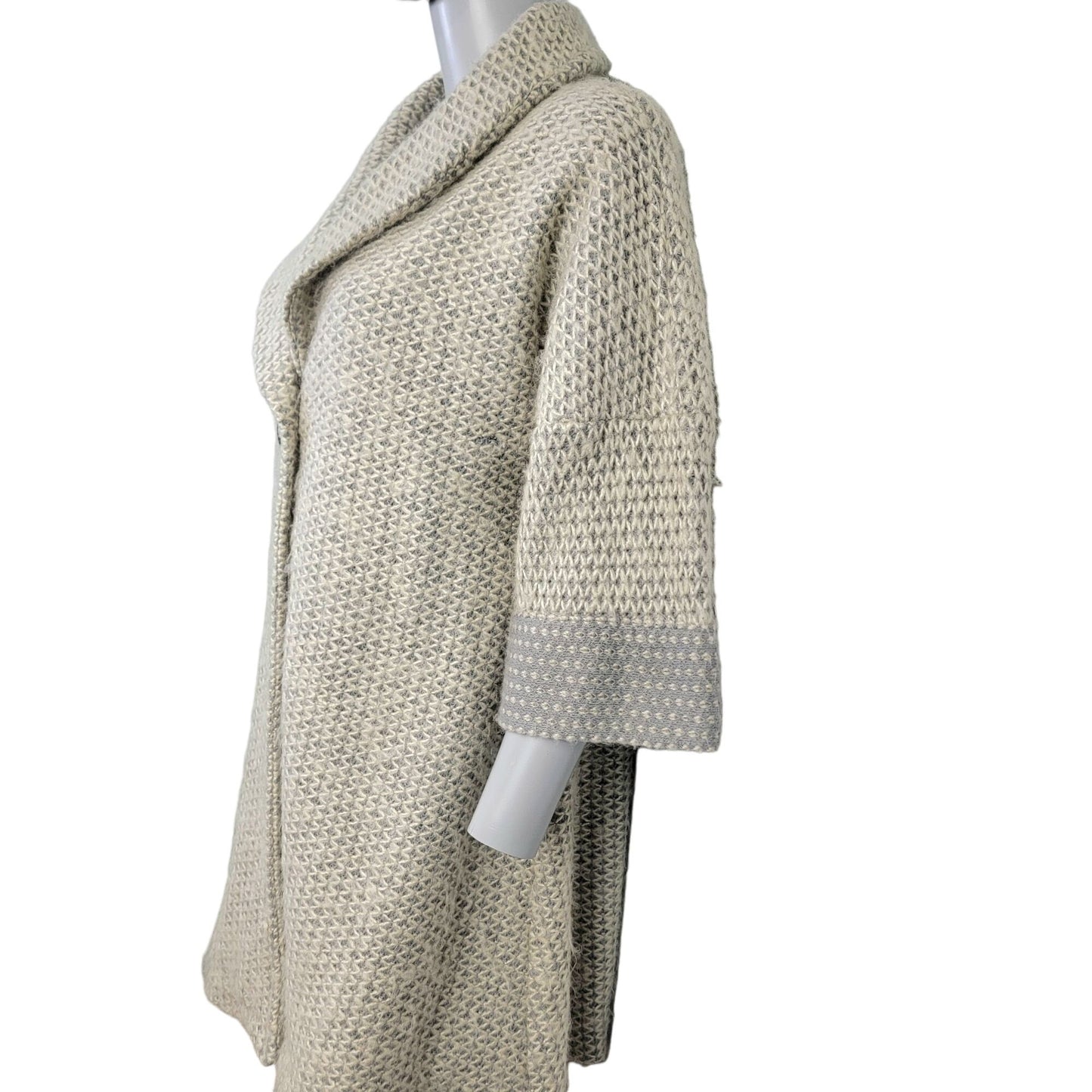Avalin Knitwear Wool Sweater Swing Jacket Women Medium Gray