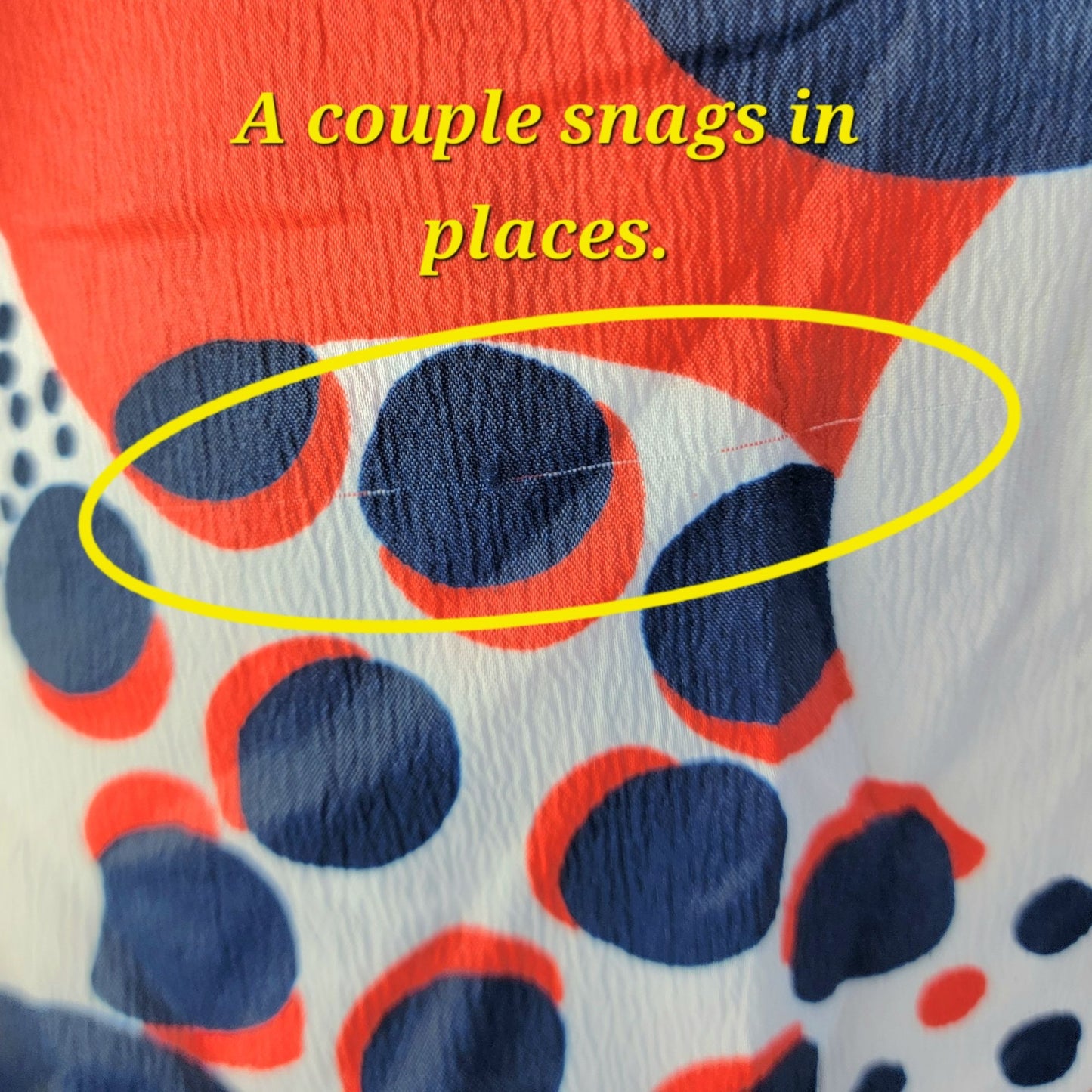 Sears Vintage 70s Blouse Shirt Women Medium Geometric Patriotic Collar Top Red White Blue
