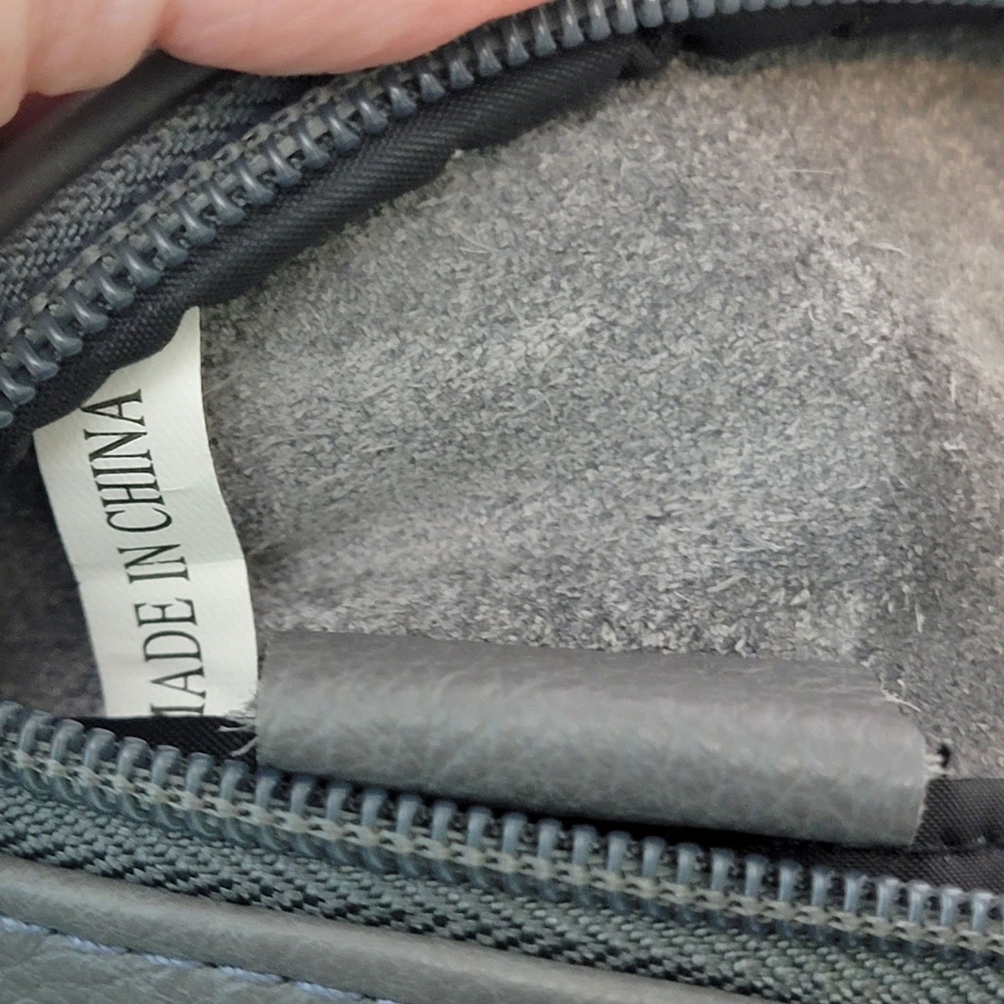 Leather Belt Bag Women Men Gray Zip Travel New