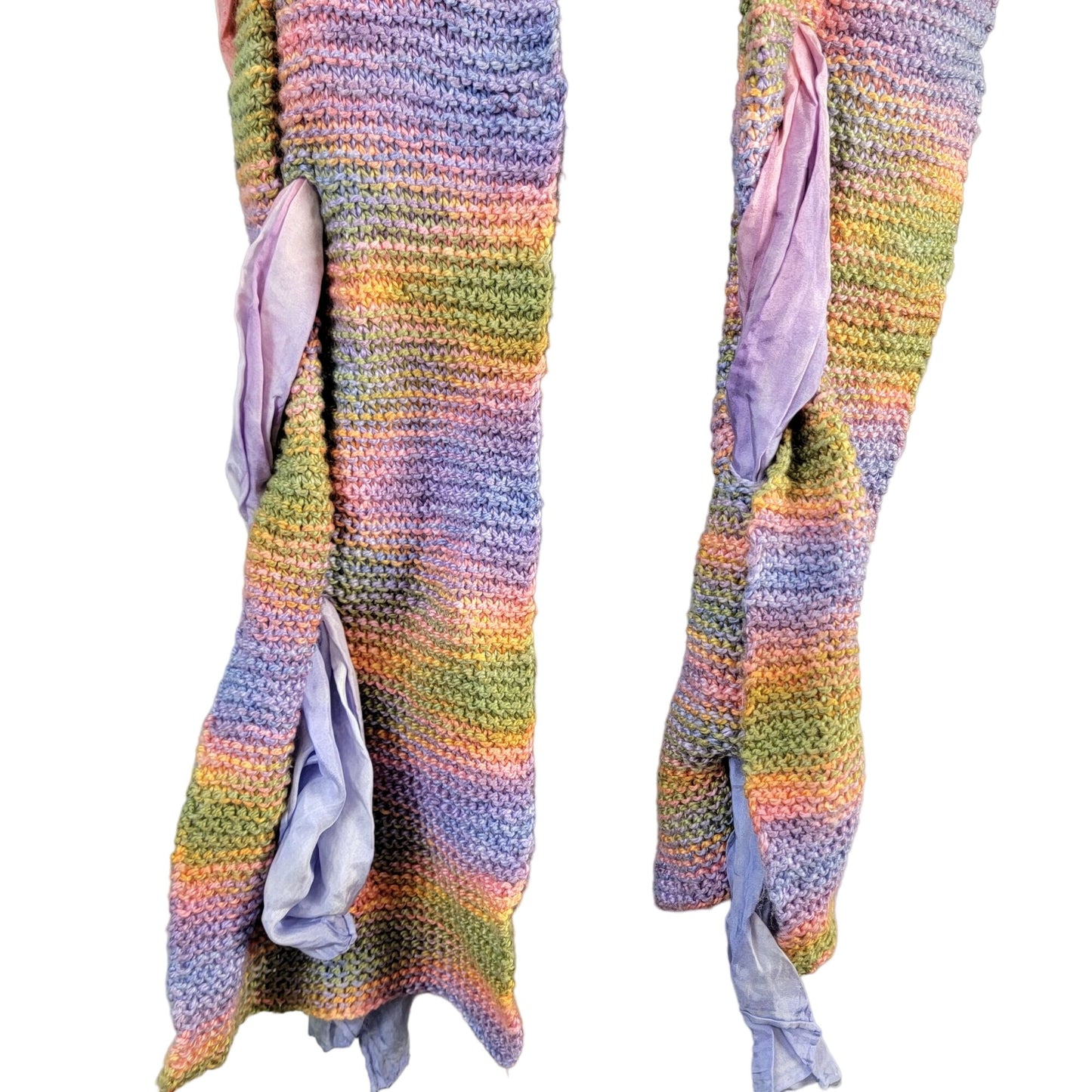 Colorful Scarf Women Winter Accessories Handmade Mixed Fabric Pink