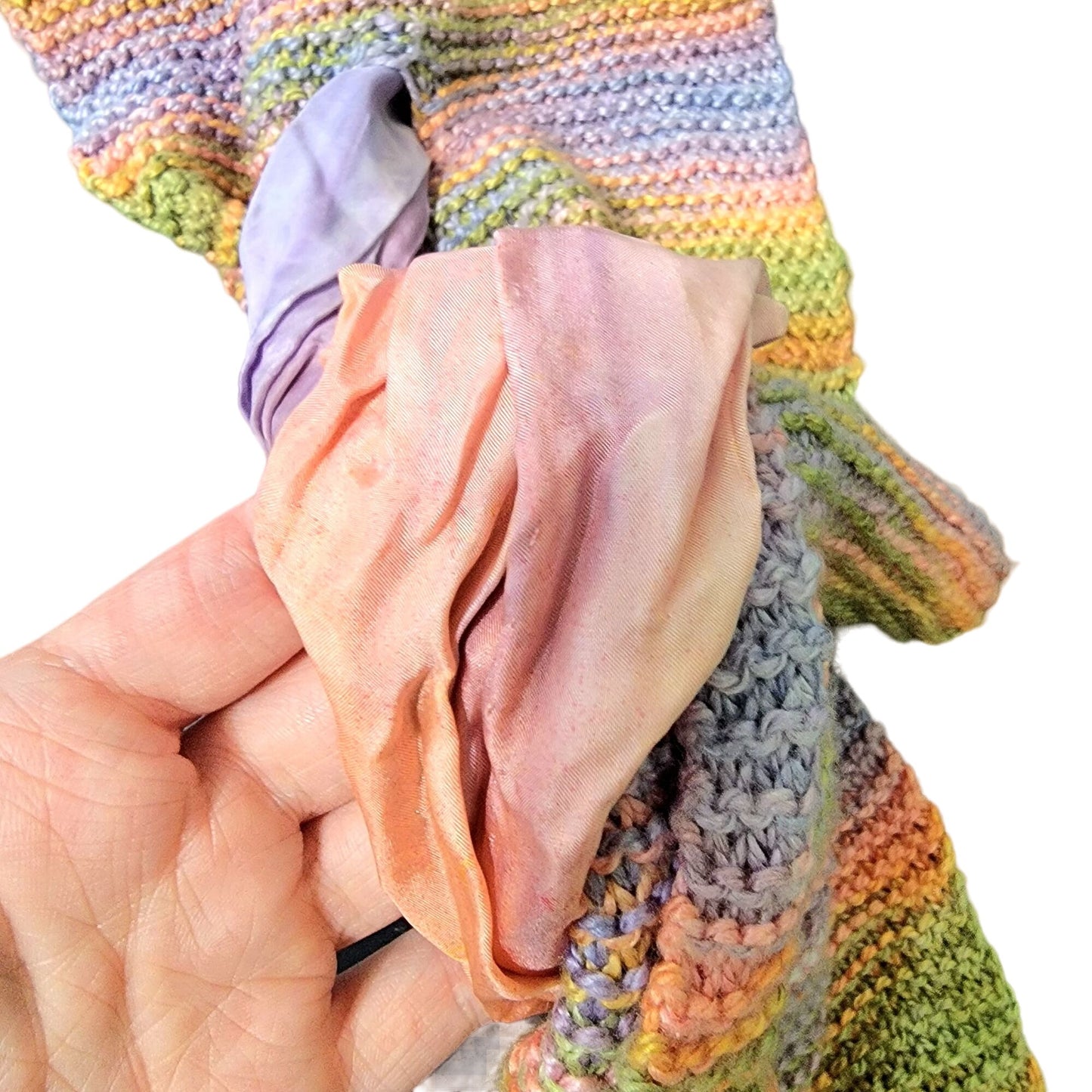 Colorful Scarf Women Winter Accessories Handmade Mixed Fabric Pink