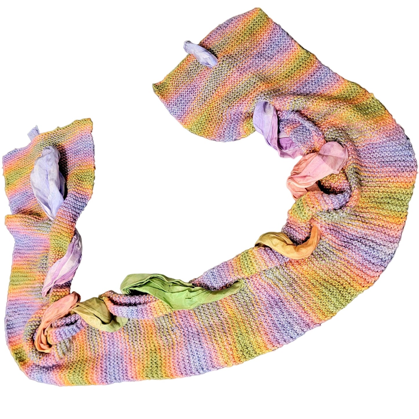 Colorful Scarf Women Winter Accessories Handmade Mixed Fabric Pink