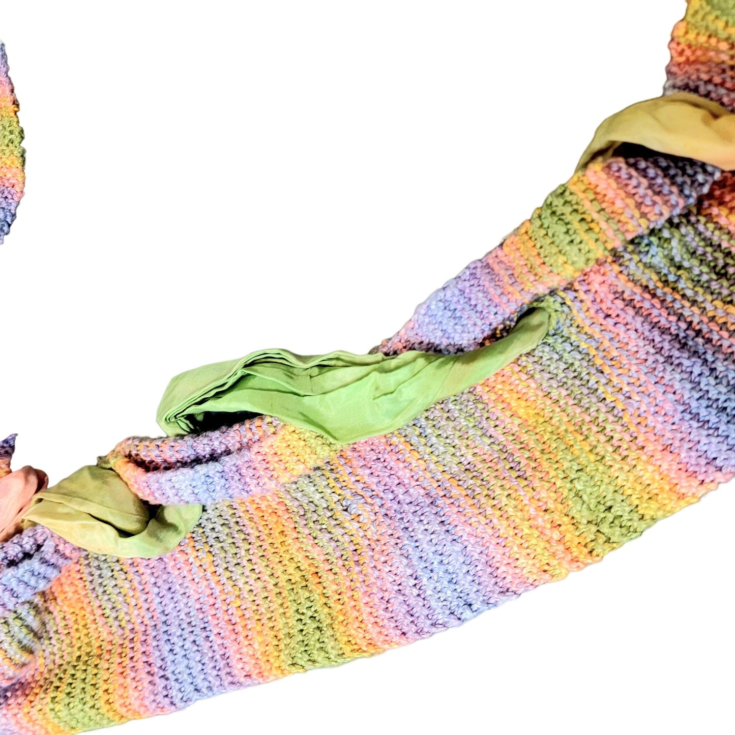 Colorful Scarf Women Winter Accessories Handmade Mixed Fabric Pink