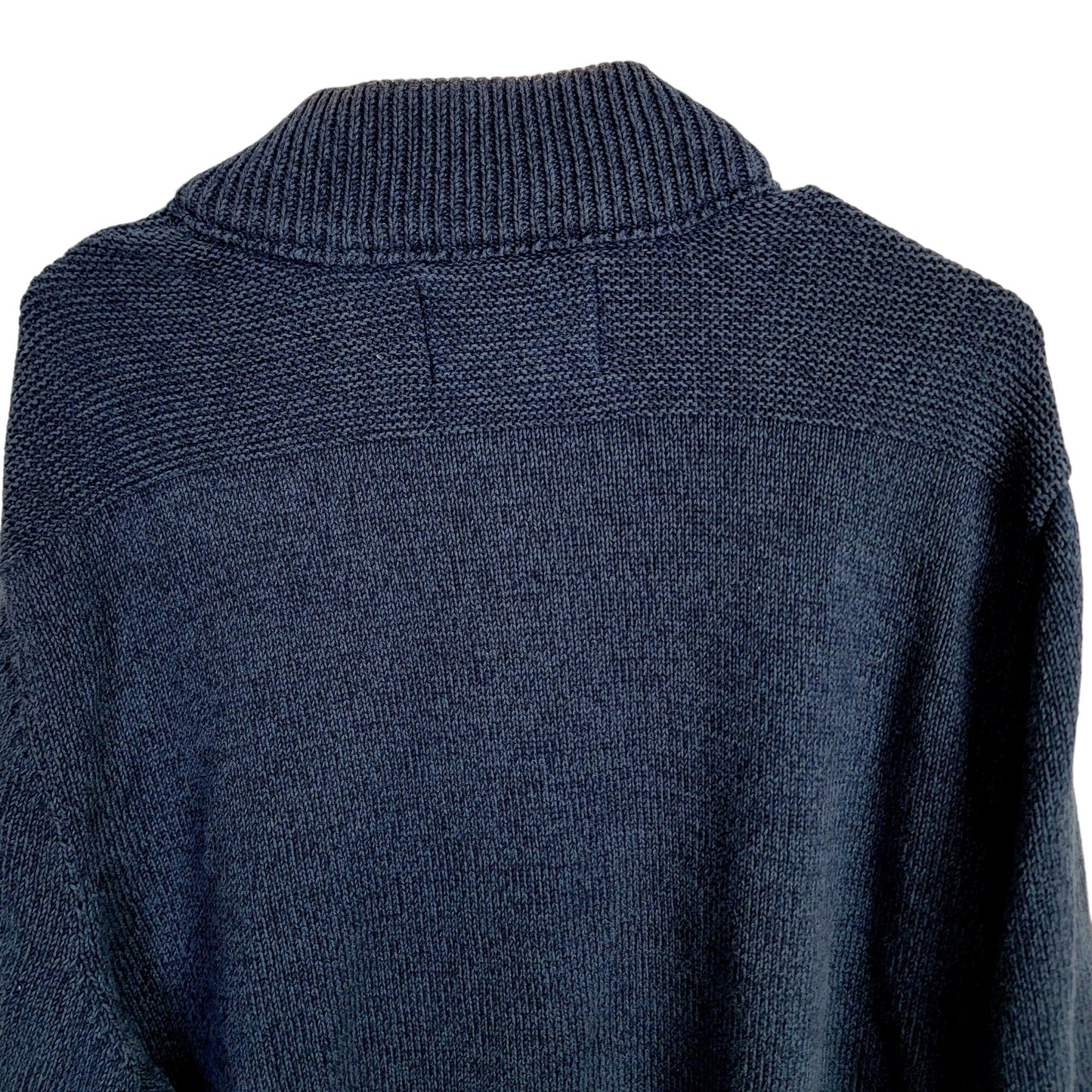 Eddie Bauer Sweater Men XXL Heavy Knit 1/4 Zip Blue