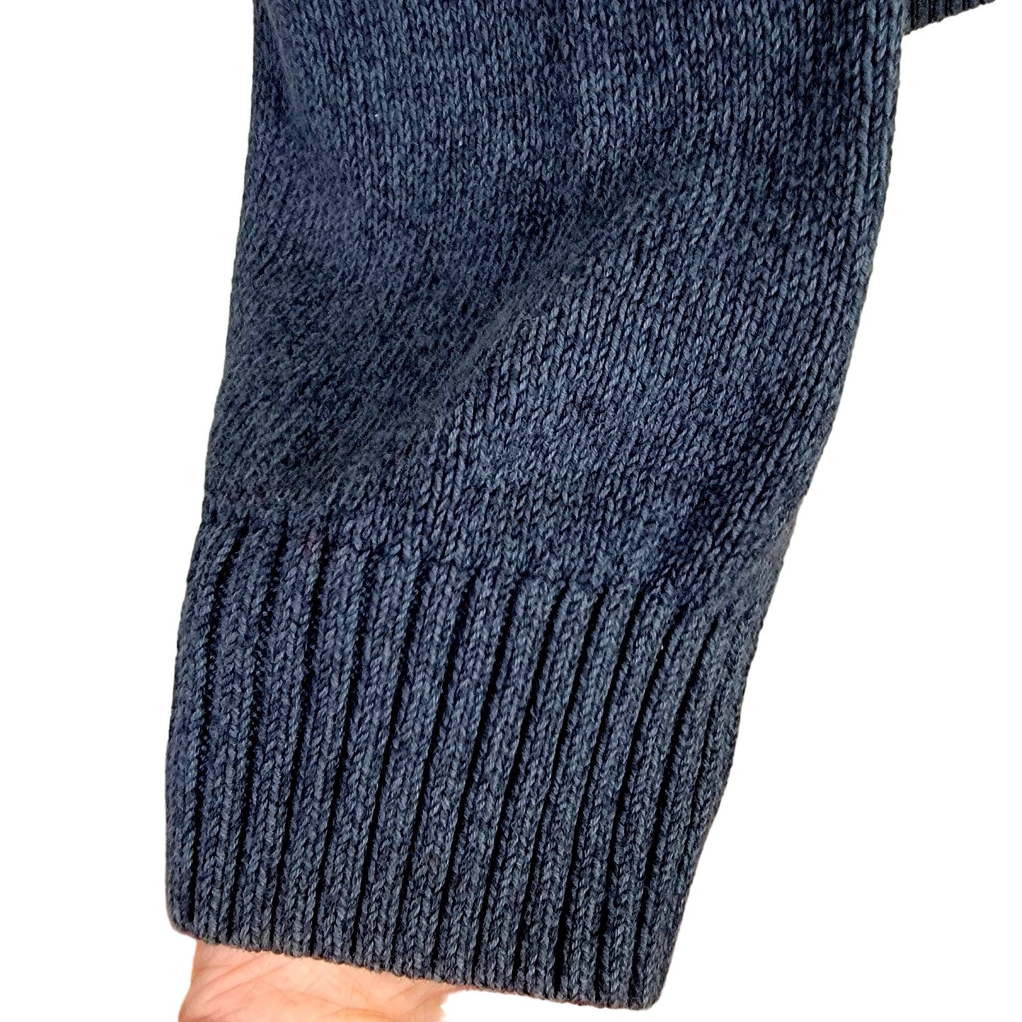 Eddie Bauer Sweater Men XXL Heavy Knit 1/4 Zip Blue