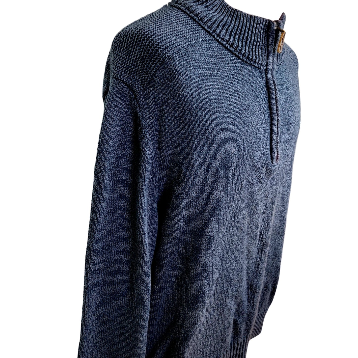 Eddie Bauer Sweater Men XXL Heavy Knit 1/4 Zip Blue