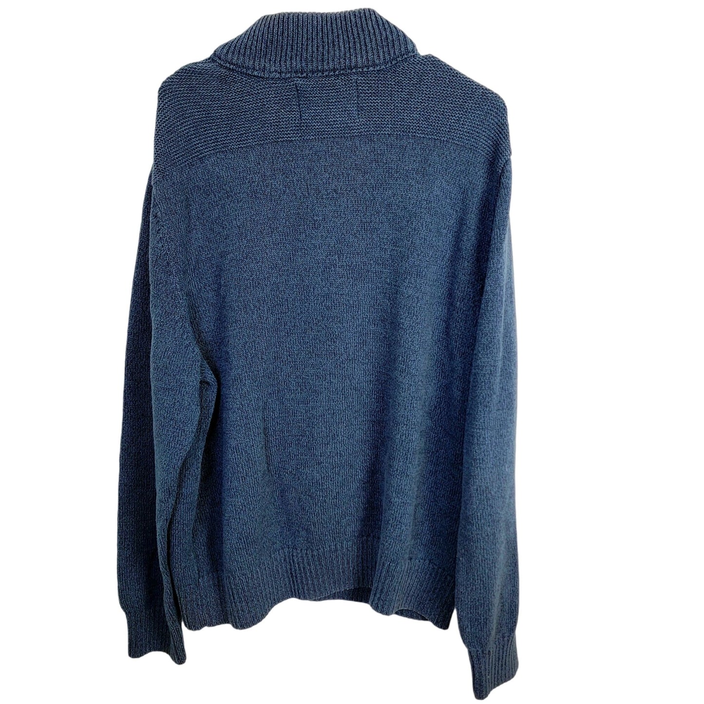Eddie Bauer Sweater Men XXL Heavy Knit 1/4 Zip Blue