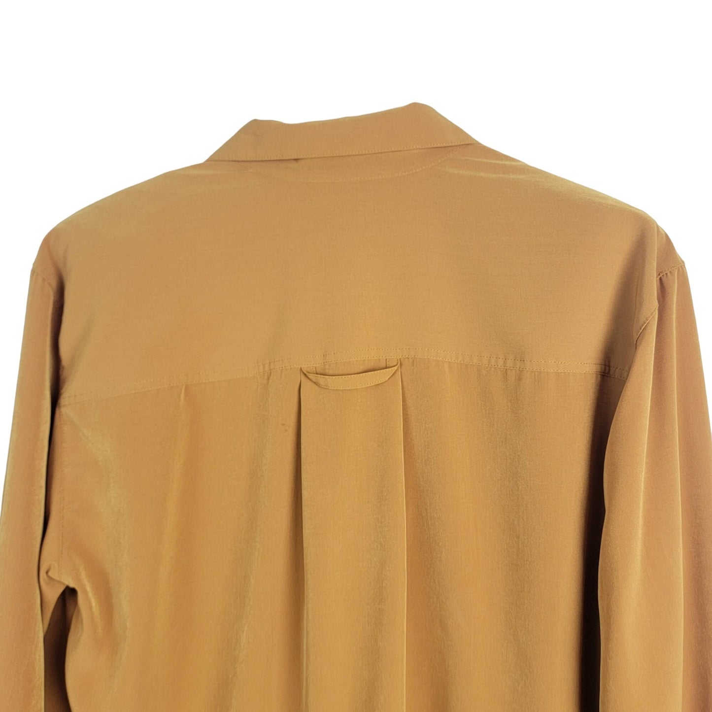 Vintage 80s Button Up Blouse Women Medium Shirt Gold